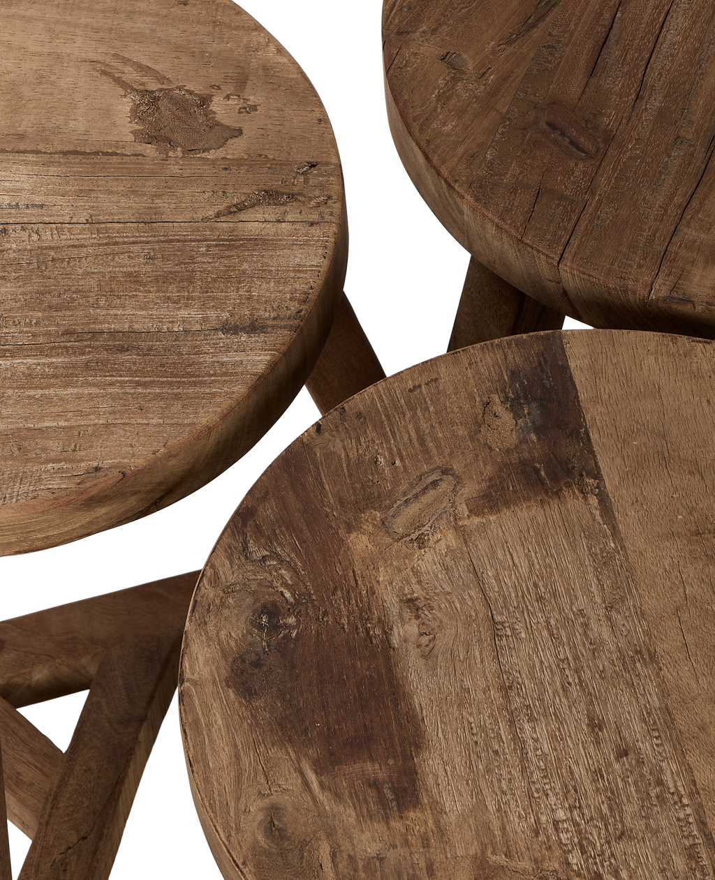 Olive Ateliers - Round Reclaimed Wood Stool