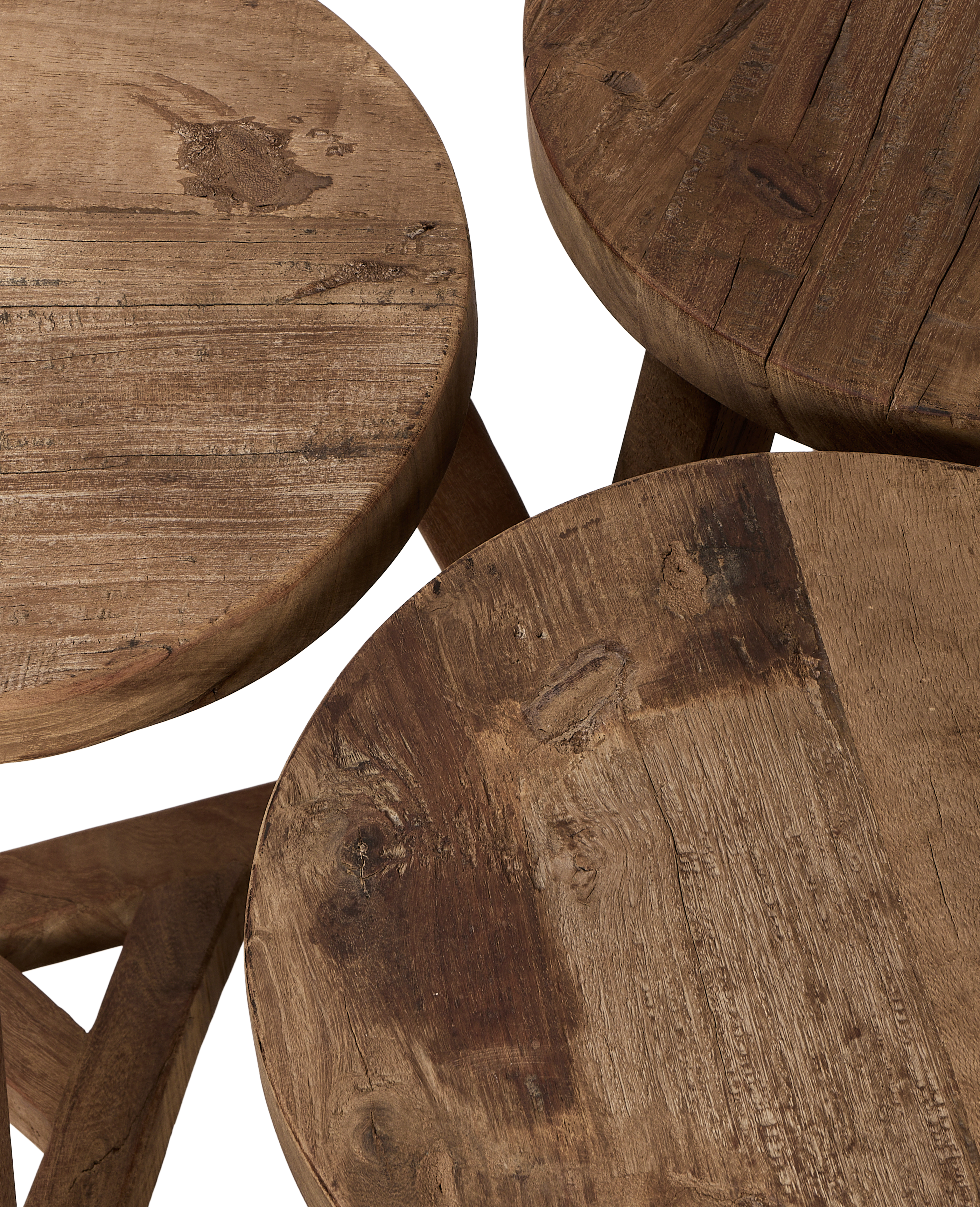 Olive Ateliers - Round Reclaimed Wood Stool