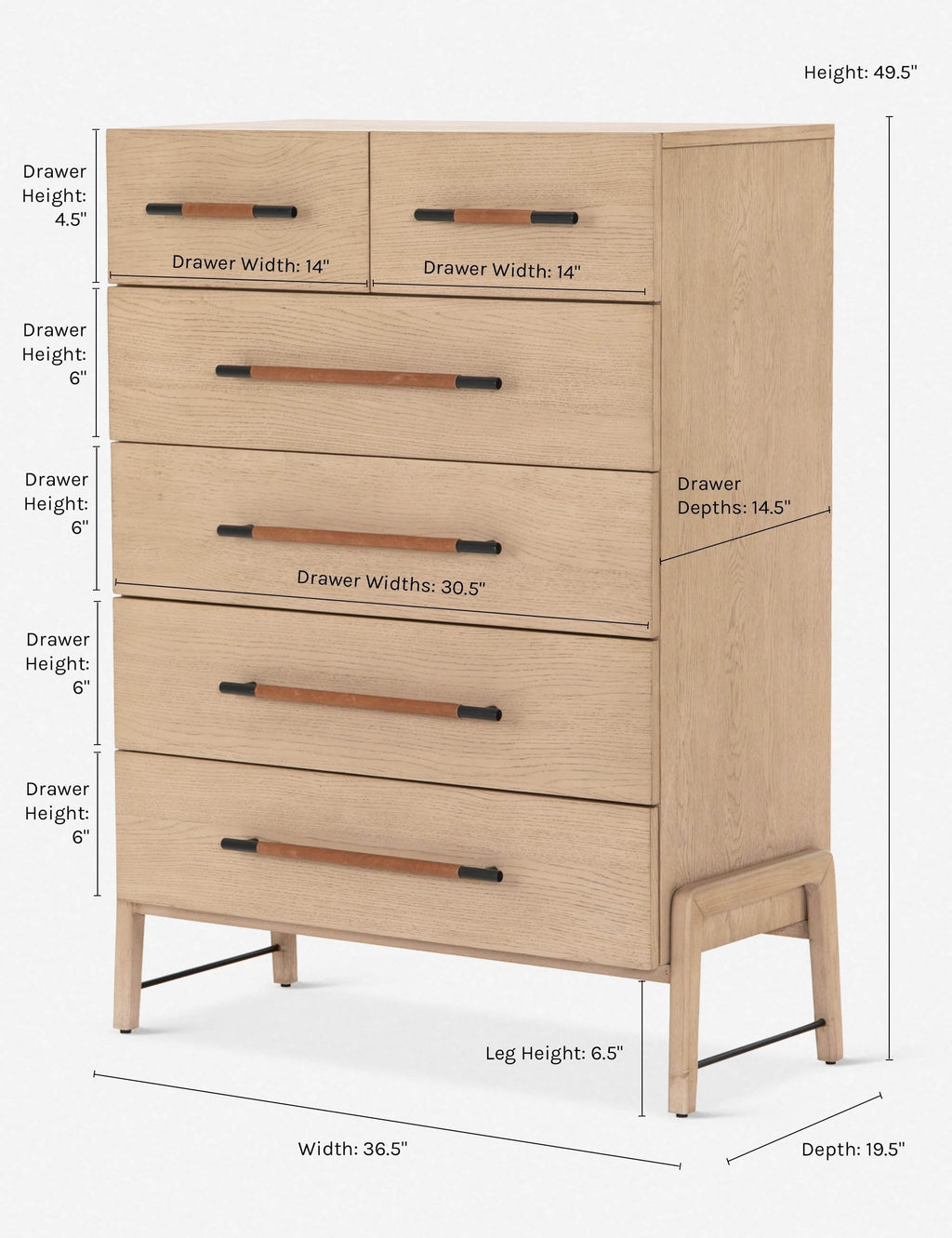 Lulu and Georgia - Avalon Tall 6-Drawer Dresser