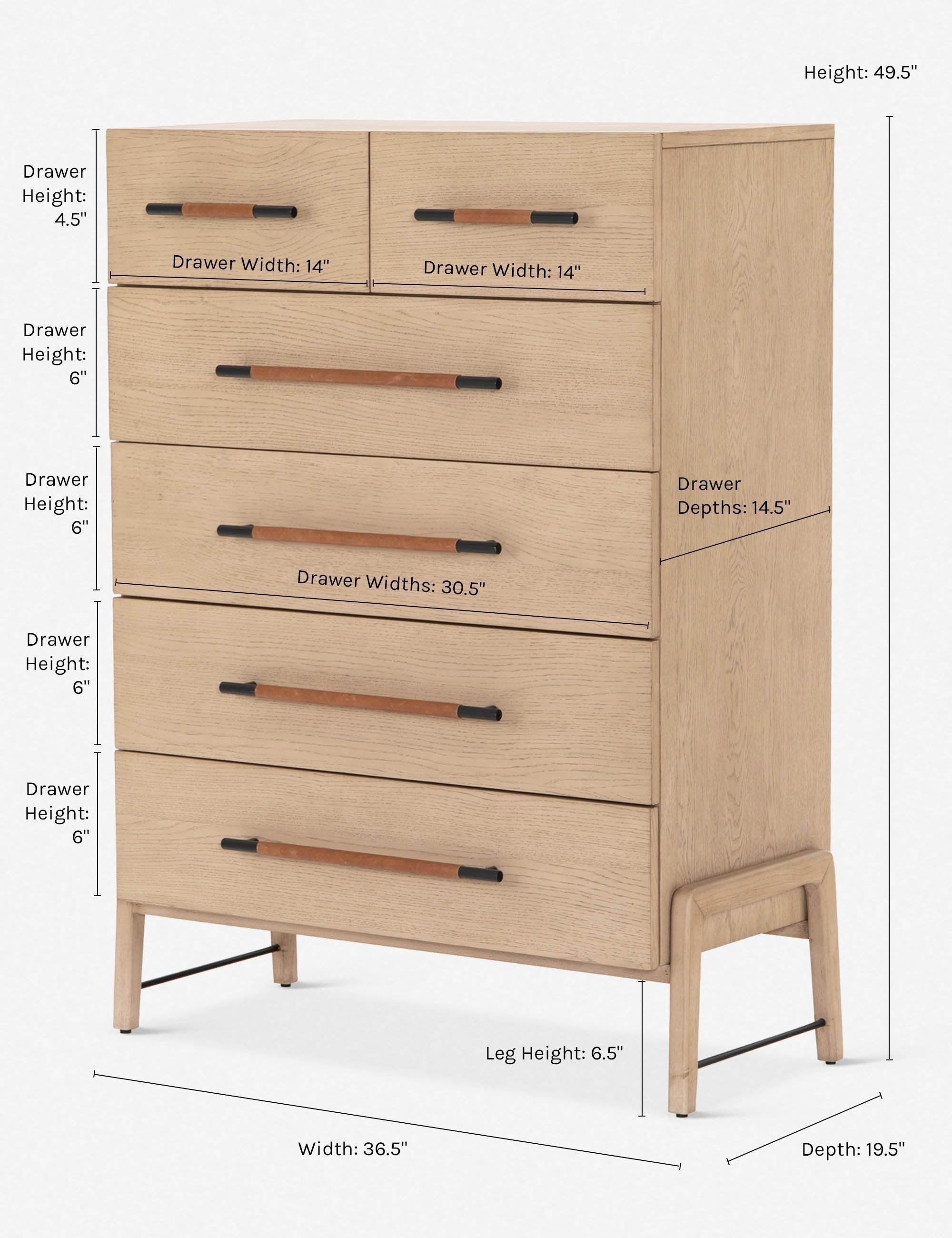 Lulu and Georgia - Avalon Tall 6-Drawer Dresser
