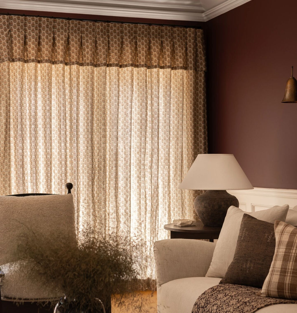 Amber Interiors - Overlay Box Pleat Drapery