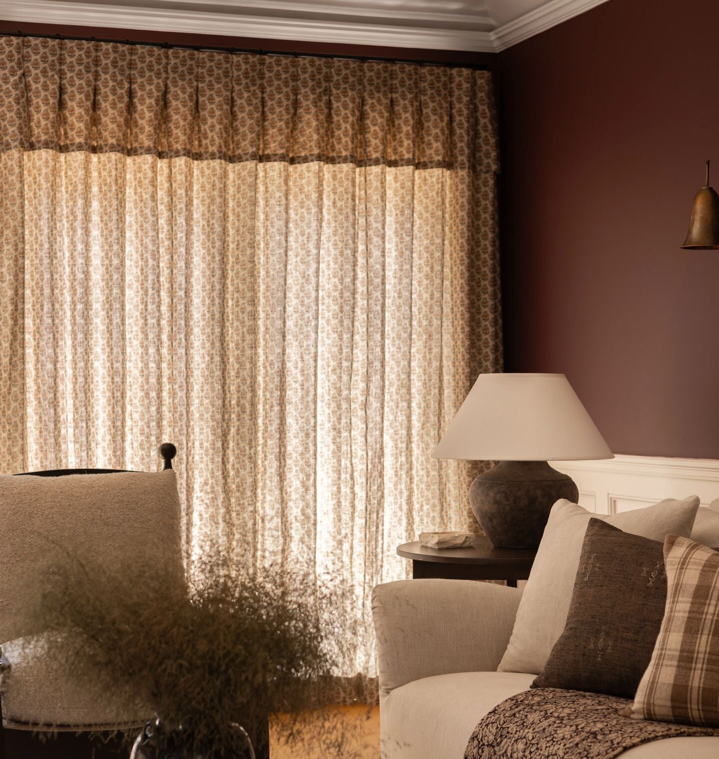 Amber Interiors - Overlay Box Pleat Drapery