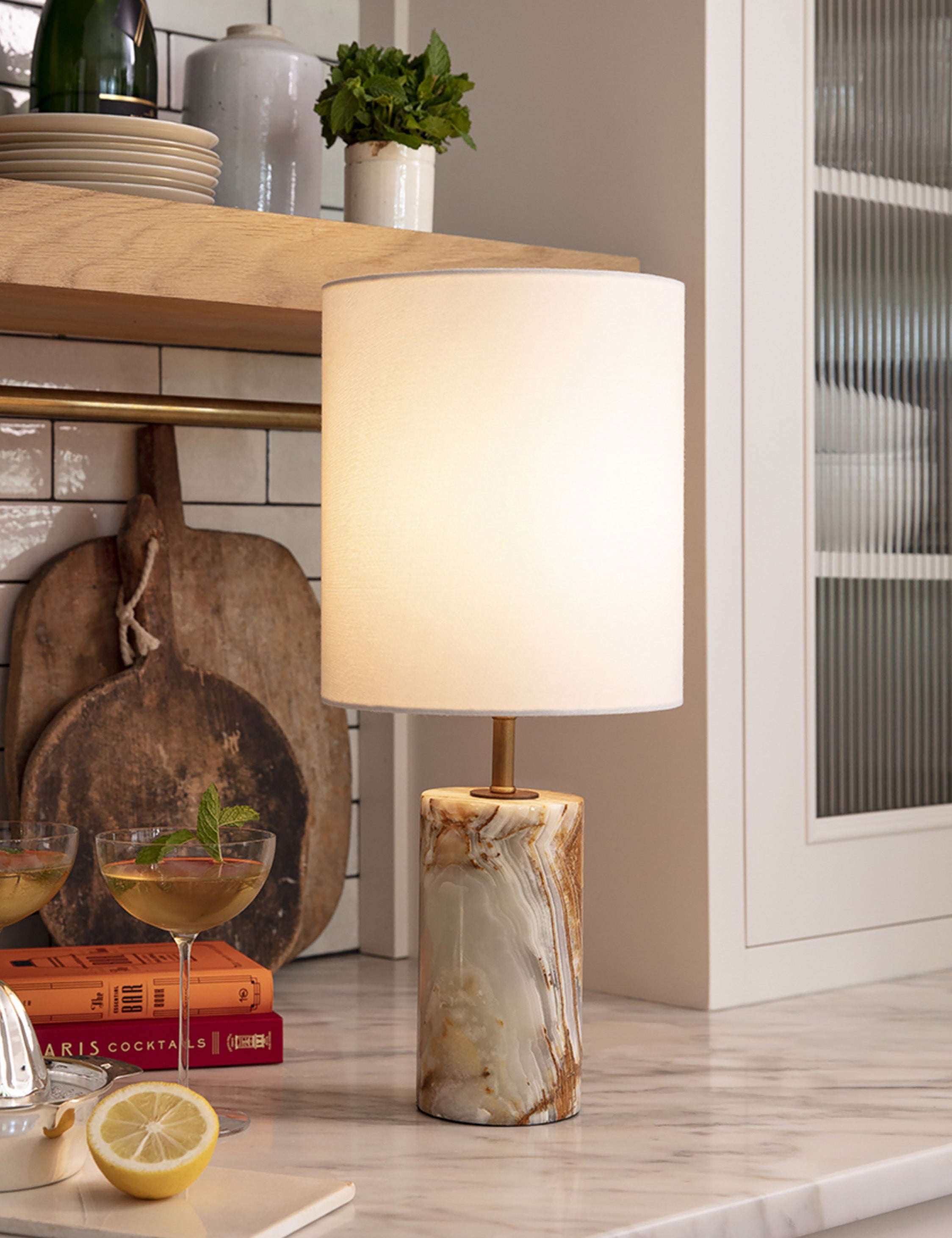 Lulu and Georgia - Jade and Brass Mini Table Lamp by Regina Andrew