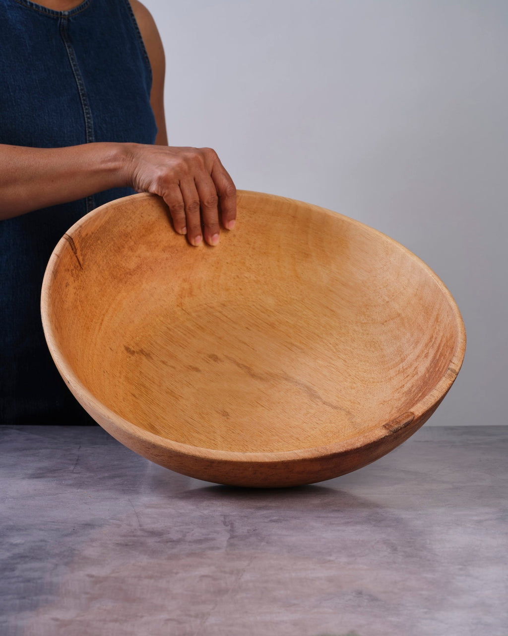 Terra Klay - Large 17 inch Contemporary "Wave" Wood Bowl