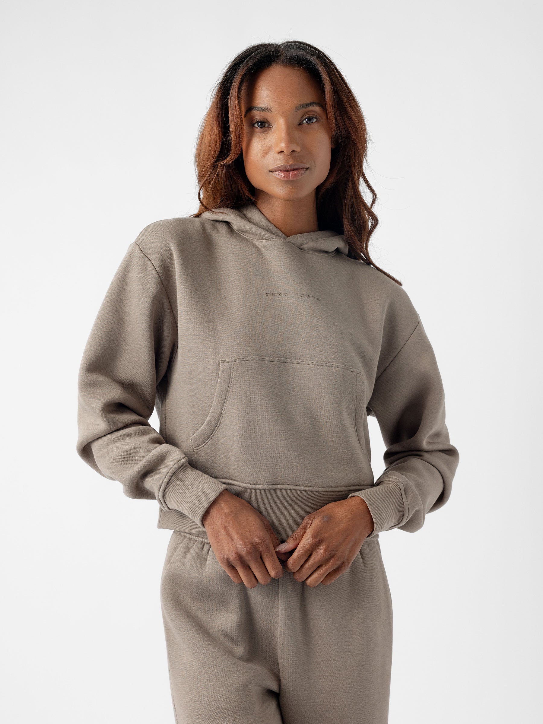 Cozy Earth - Women's CityScape Cropped Hoodie - Last Chance