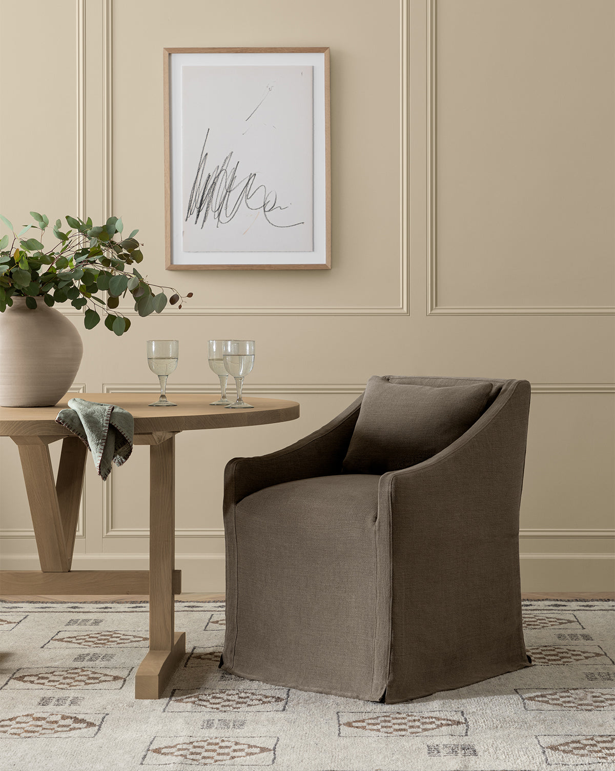 McGee & Co - Olivier Slipcover Dining Arm Chair