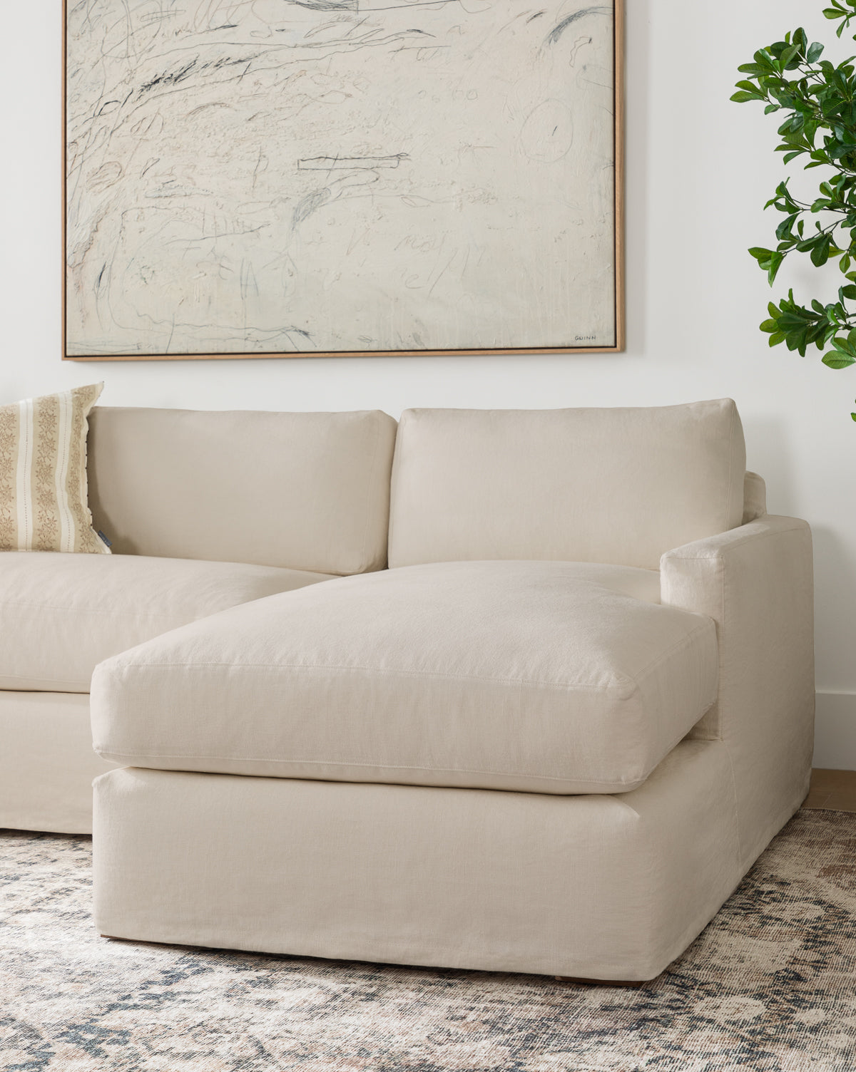 McGee & Co - Macy Slipcover Chaise Sectional 101"