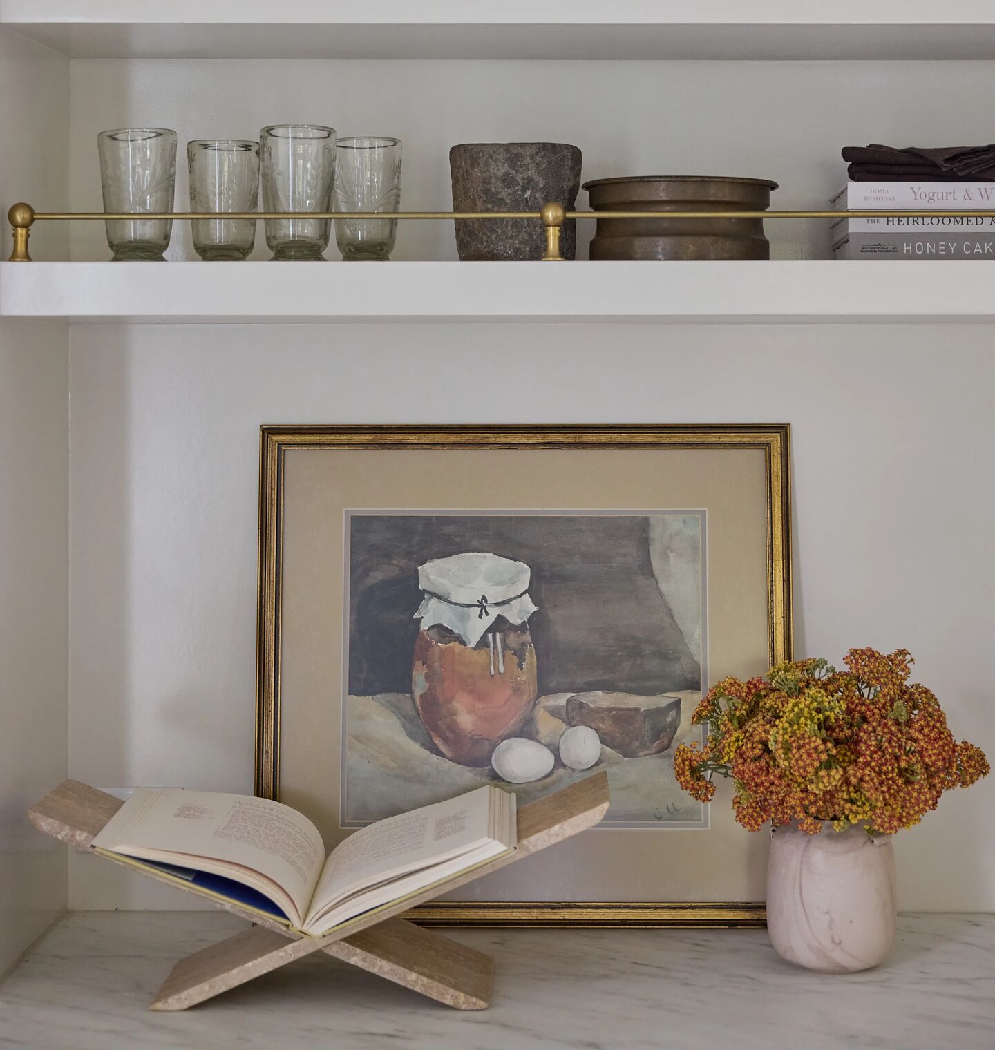 Amber Interiors - Trevor Travertine Book Stand