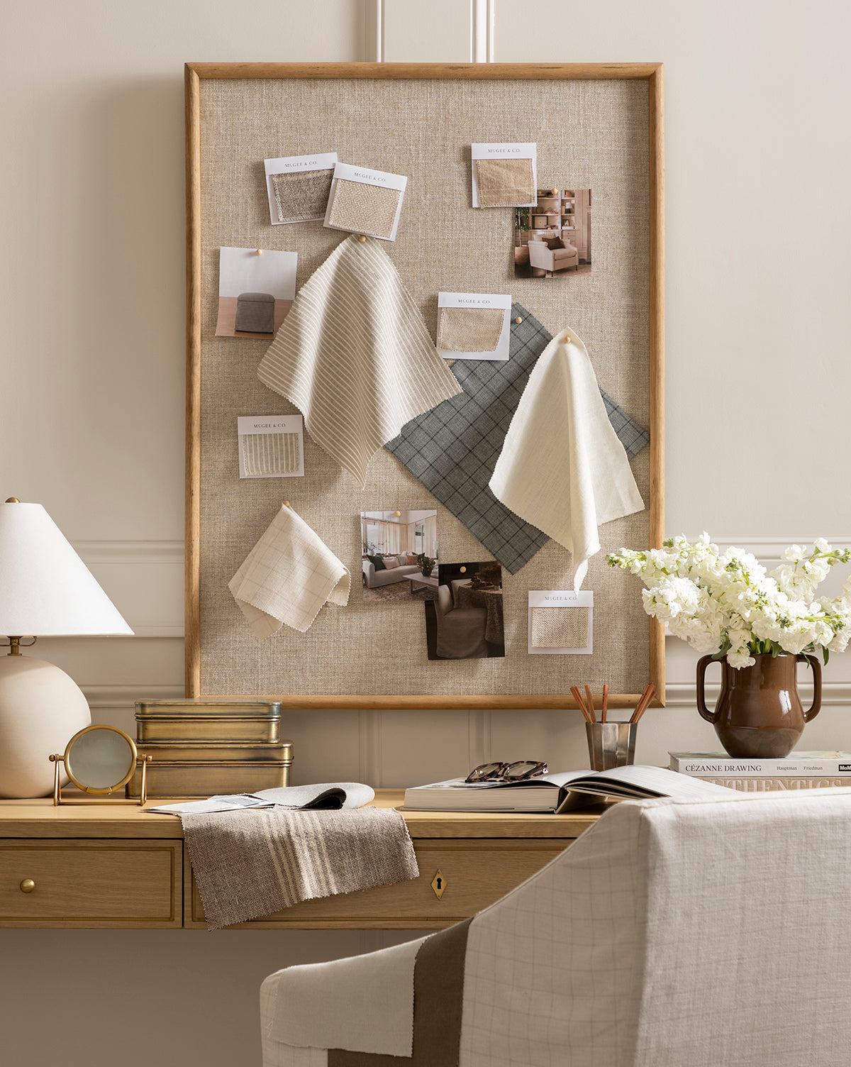 McGee & Co - Oak & Linen Memo Board