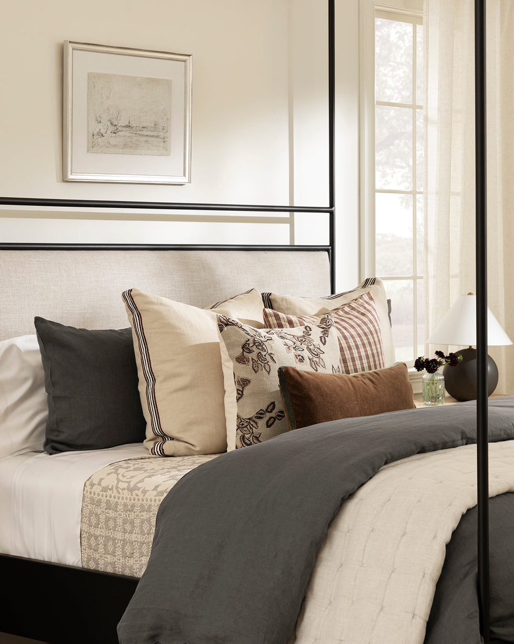 McGee & Co - Penelope Gray Linen Duvet Cover