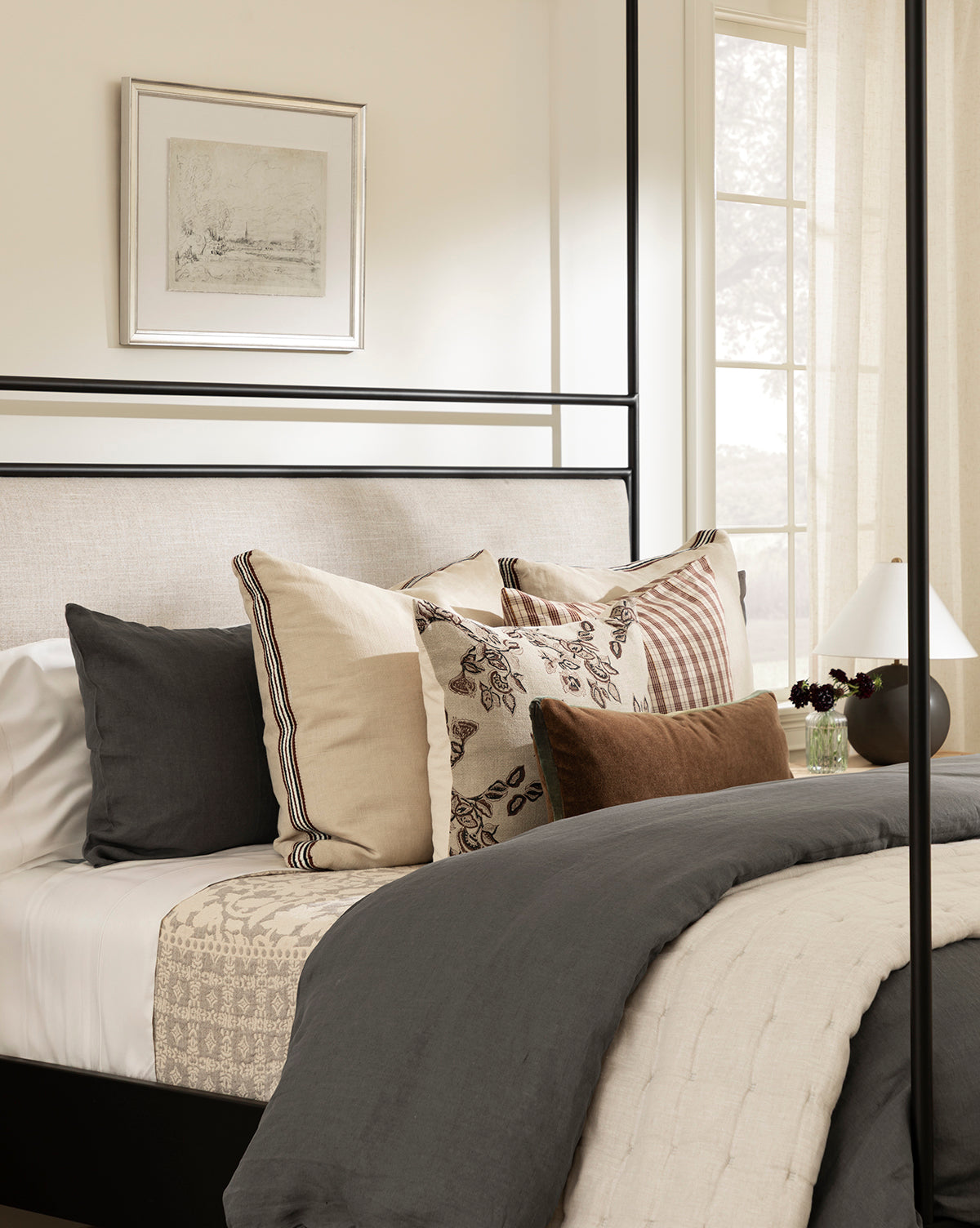 McGee & Co - Penelope Gray Linen Duvet Cover
