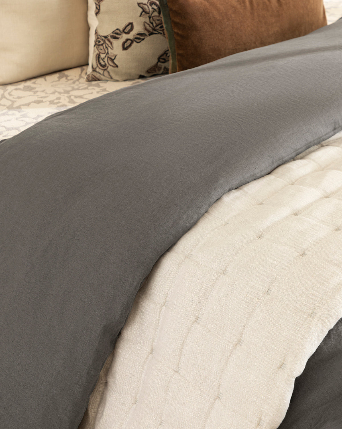 McGee & Co - Penelope Gray Linen Duvet Cover