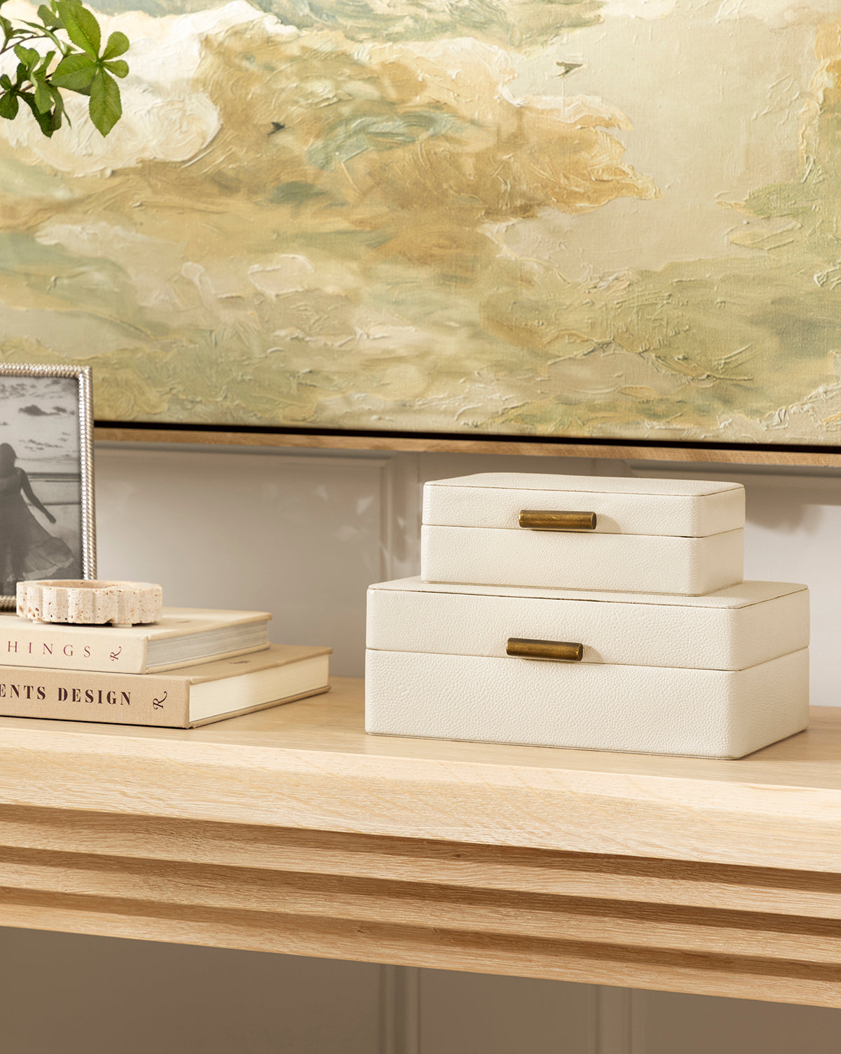 McGee & Co - Cream Shagreen Box