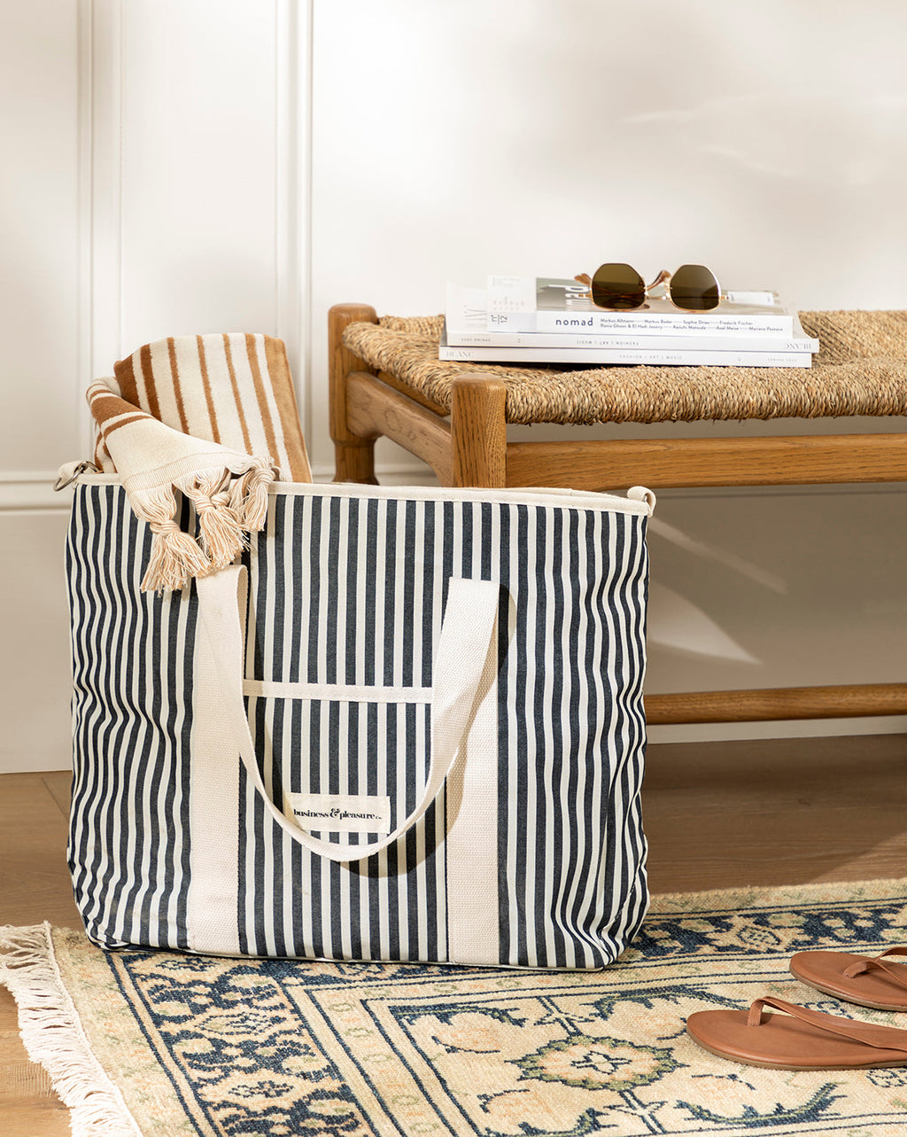 McGee & Co - Navy Striped Cooler Bag
