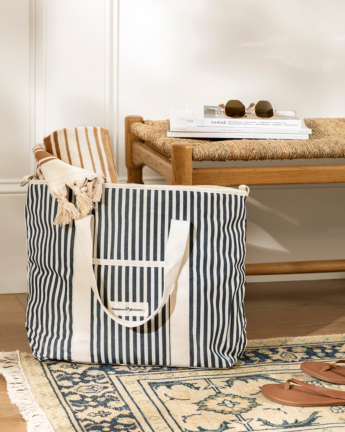 McGee & Co - Navy Striped Cooler Bag
