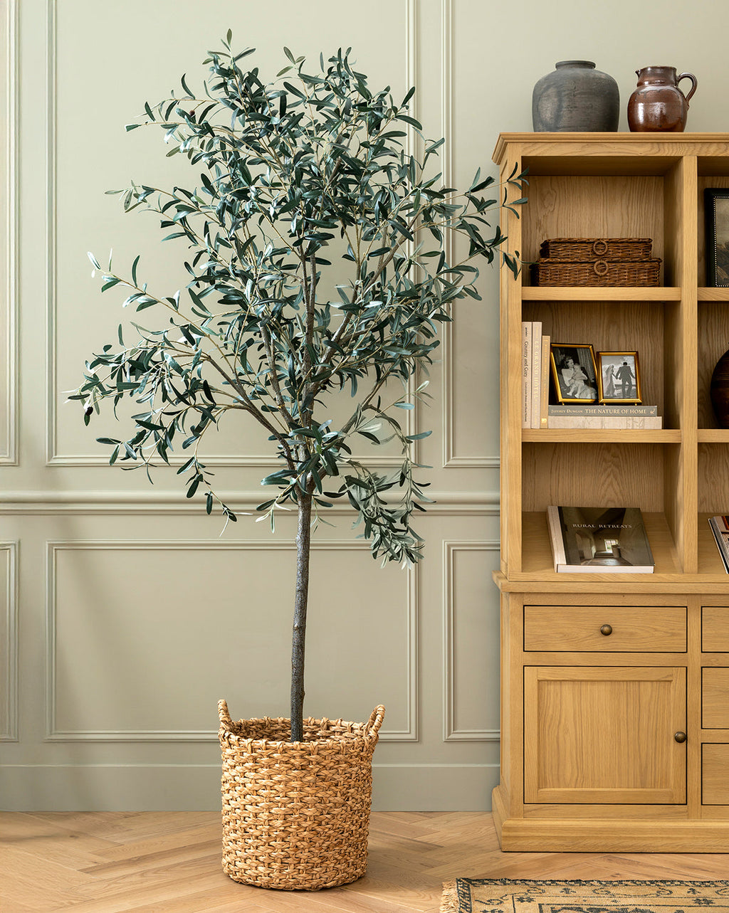 McGee & Co - Faux 96" Olive Tree with Woven Pot