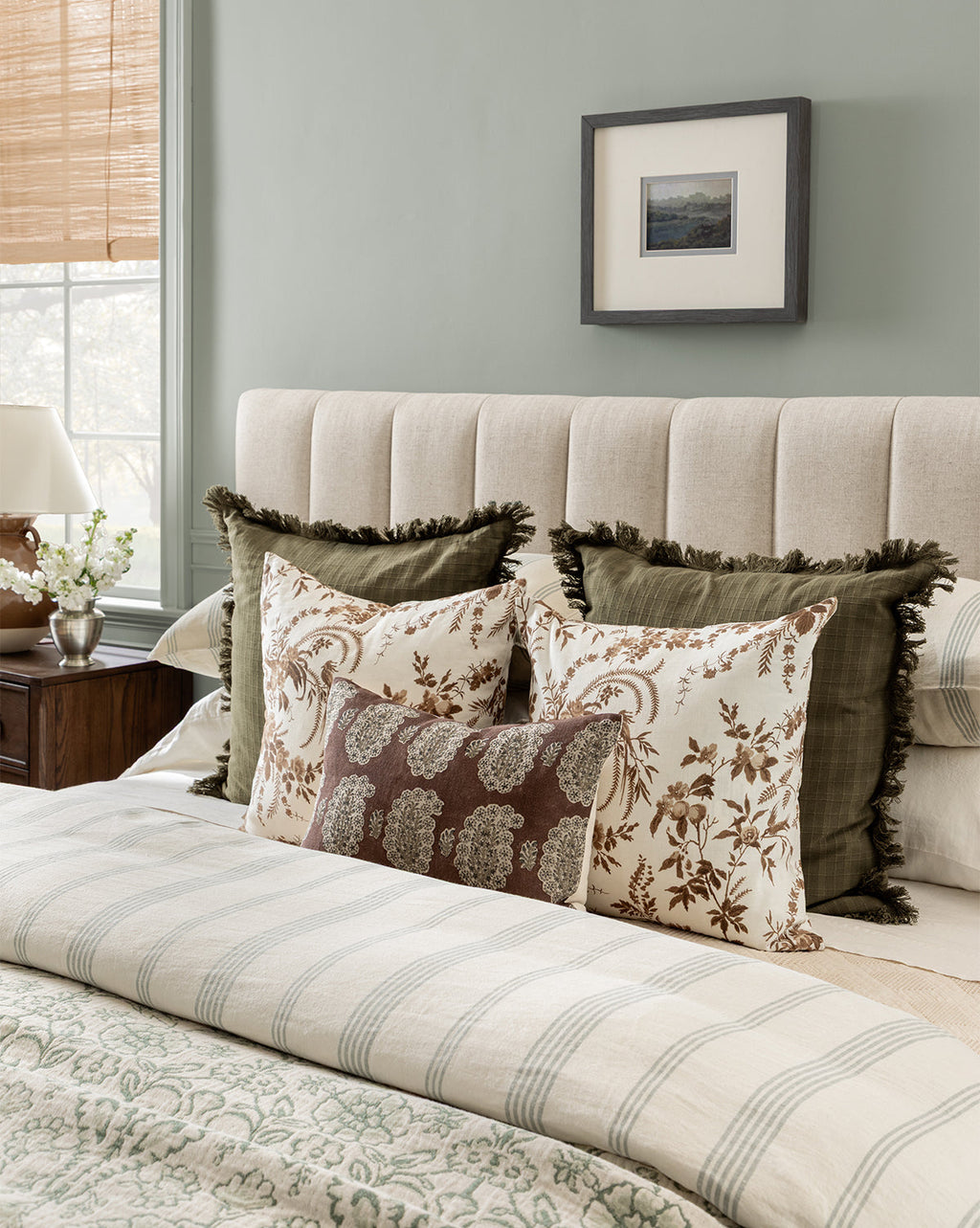 McGee & Co - Ginny Block Print Linen Pillow Cover