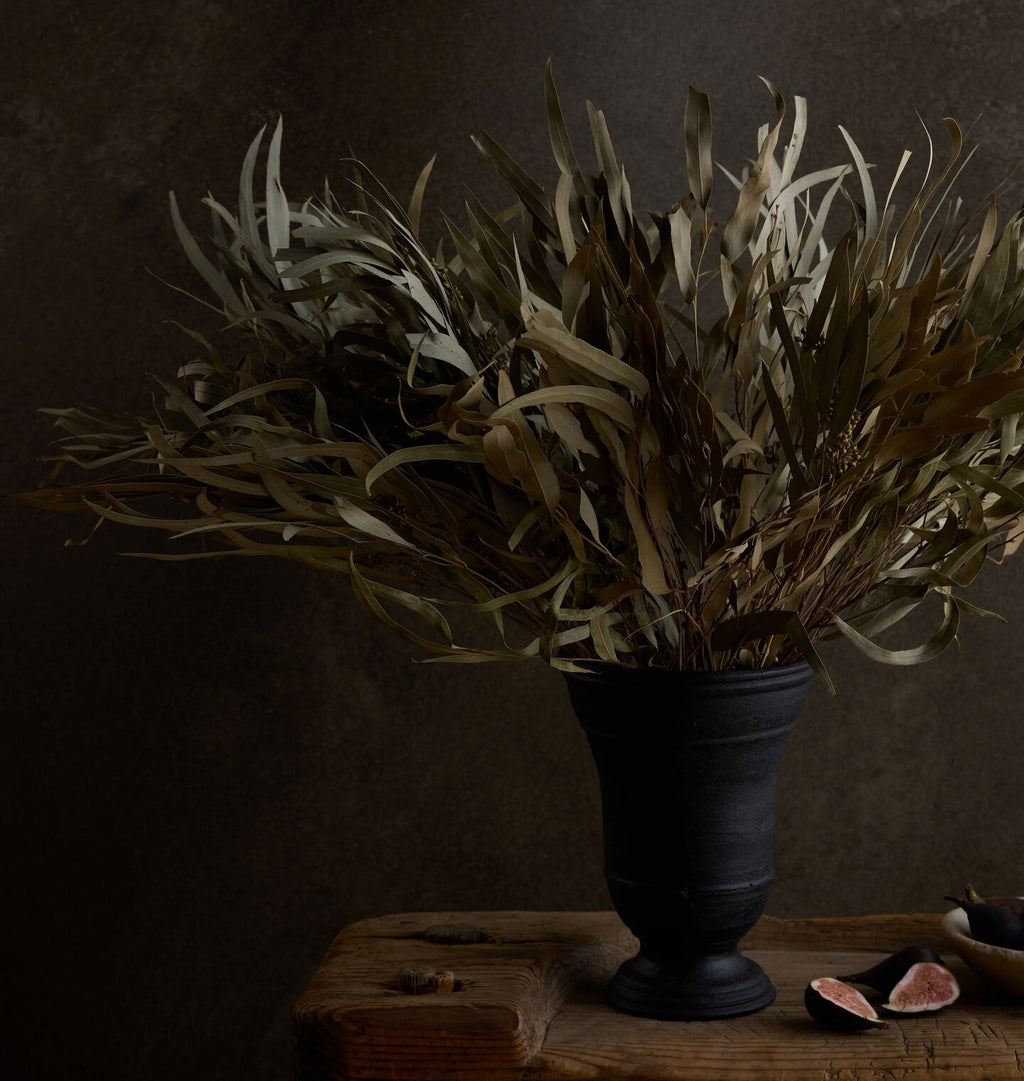 Amber Interiors - Dried Eucalyptus Bundle in Small Bergen Vase