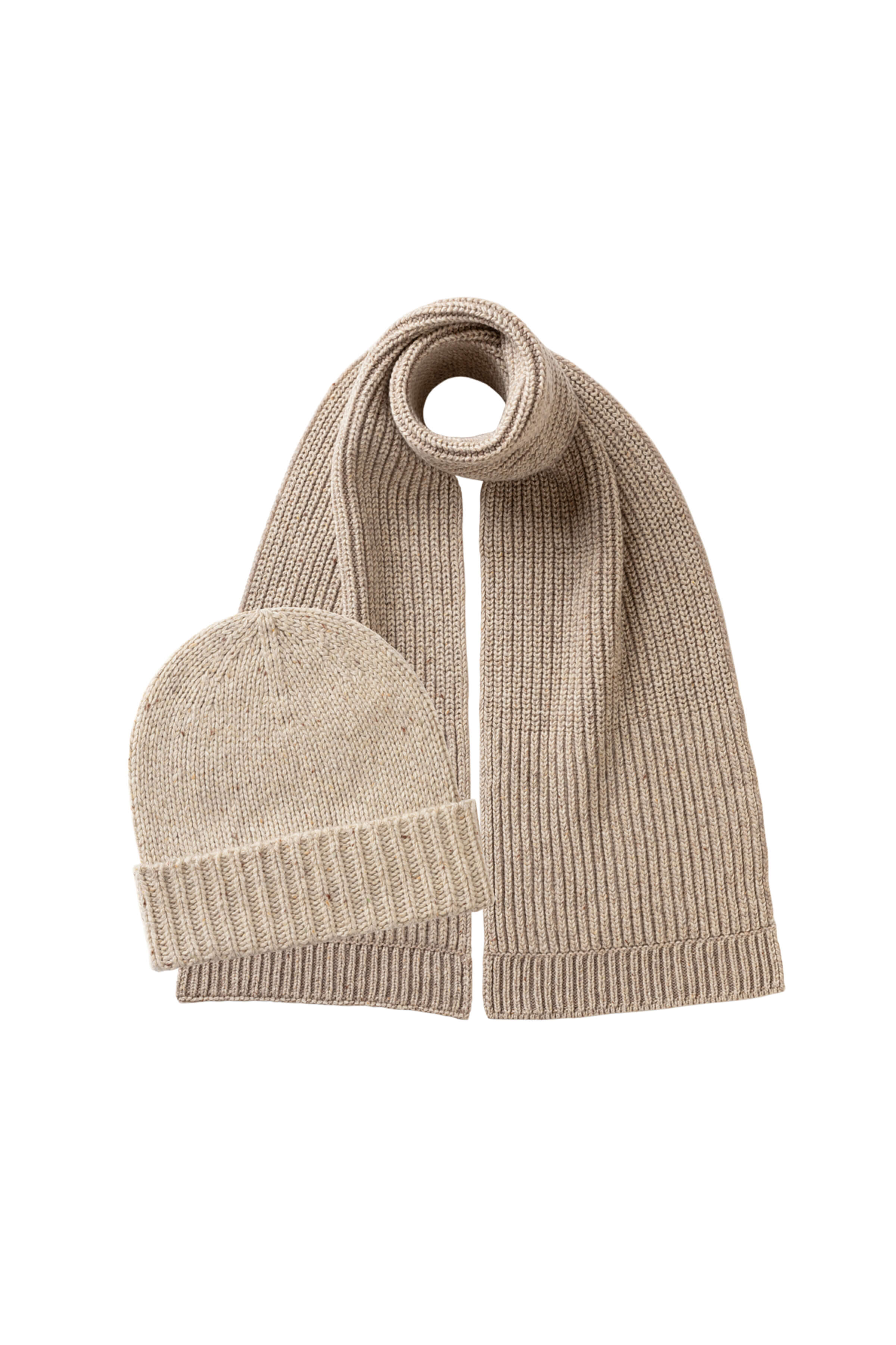 Johnstons of Elgin - Donegal Cashmere Cream Hat & Scarf Gift Set