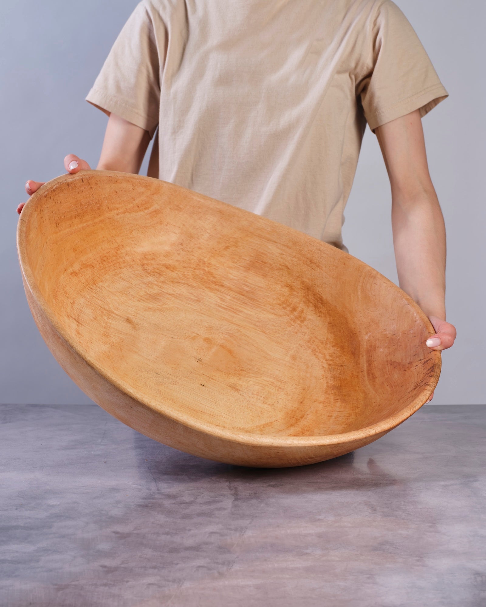 Terra Klay - Extra Large (XL) 20 inch Contemporary "Wave" Wood Bowl