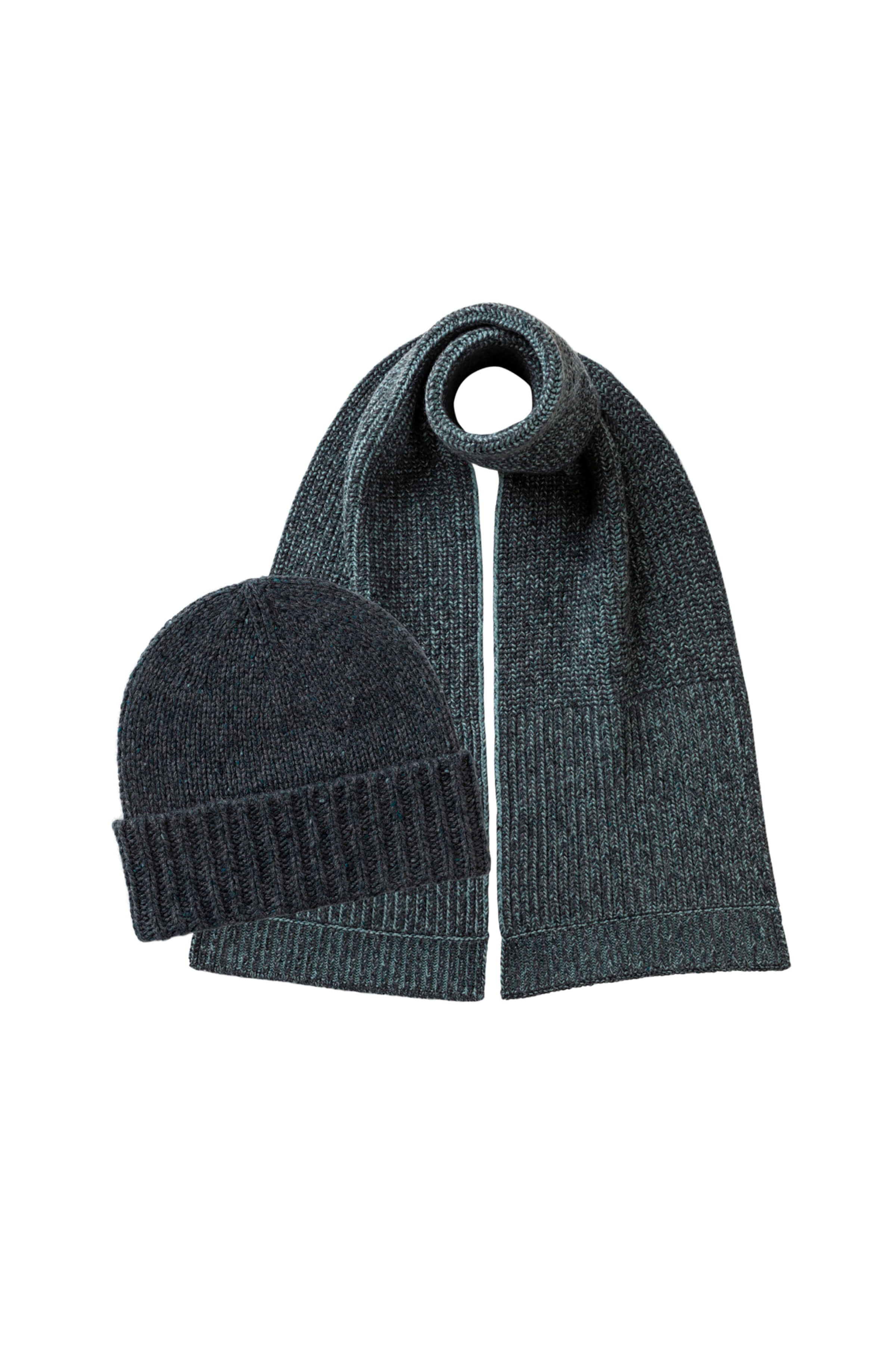 Johnstons of Elgin - Donegal Cashmere Grey Hat & Scarf Gift Set