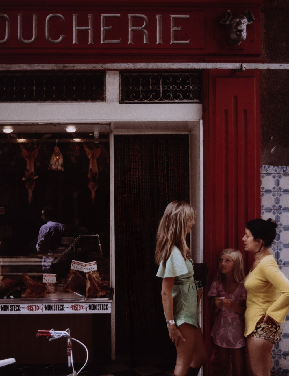 Lulu and Georgia - Saint - Tropez Boucherie Photography Print by Slim Aarons