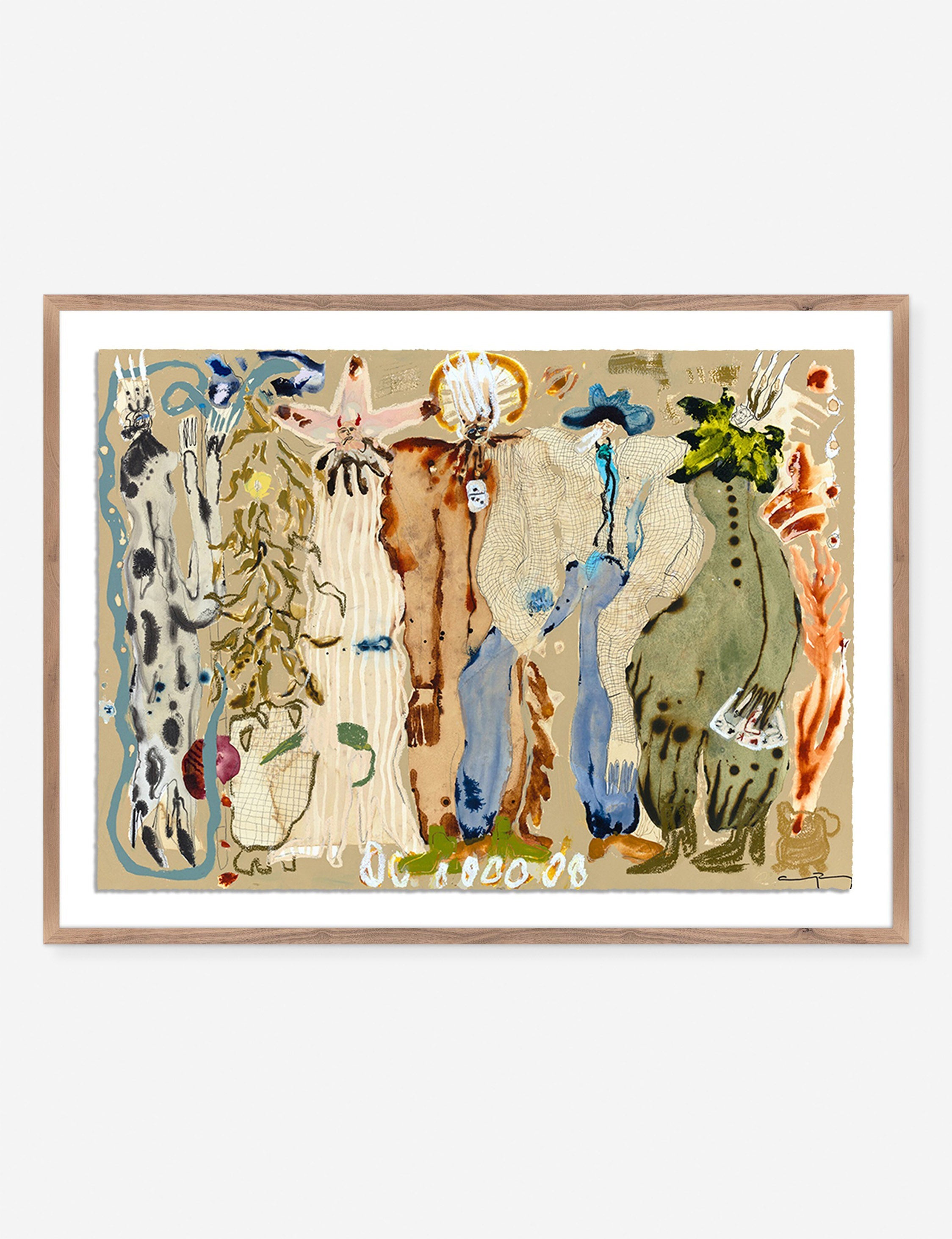 Lulu and Georgia - Blue Eyed Snake Woman Wall Art by Caroline Pinney