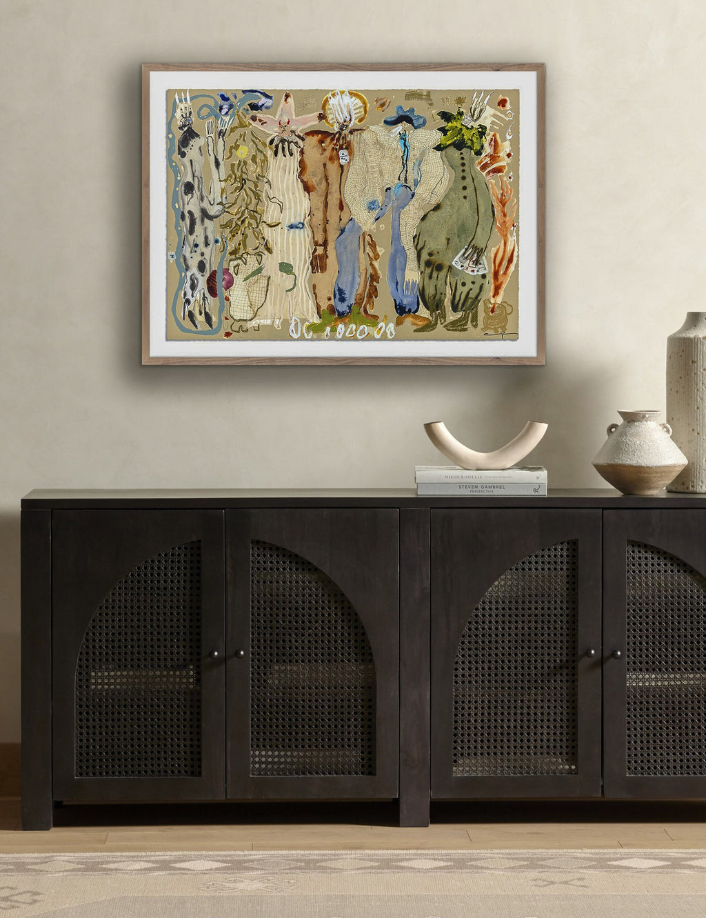 Lulu and Georgia - Blue Eyed Snake Woman Wall Art by Caroline Pinney