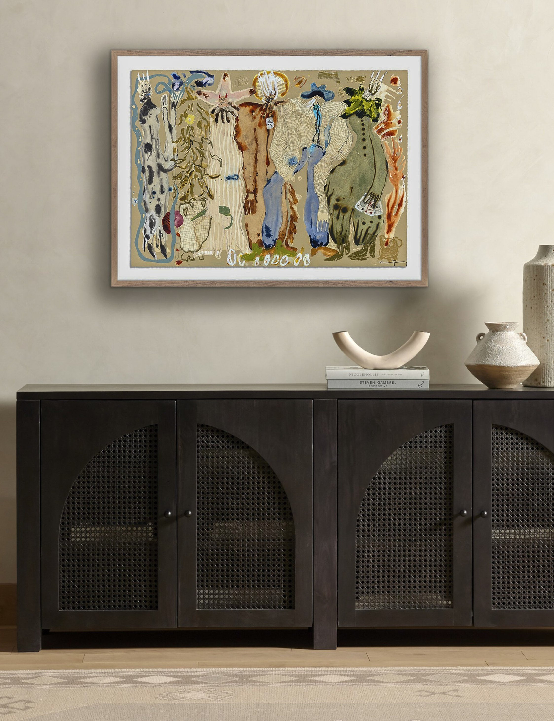 Lulu and Georgia - Blue Eyed Snake Woman Wall Art by Caroline Pinney