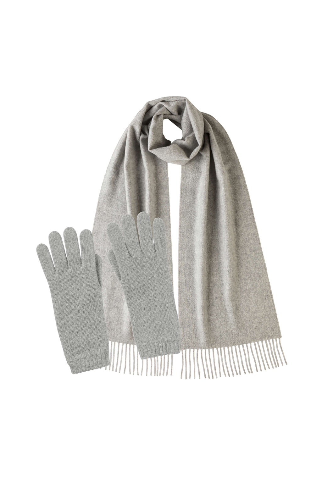 Johnstons of Elgin - Women's Light Grey Cashmere Accessories Gift Set