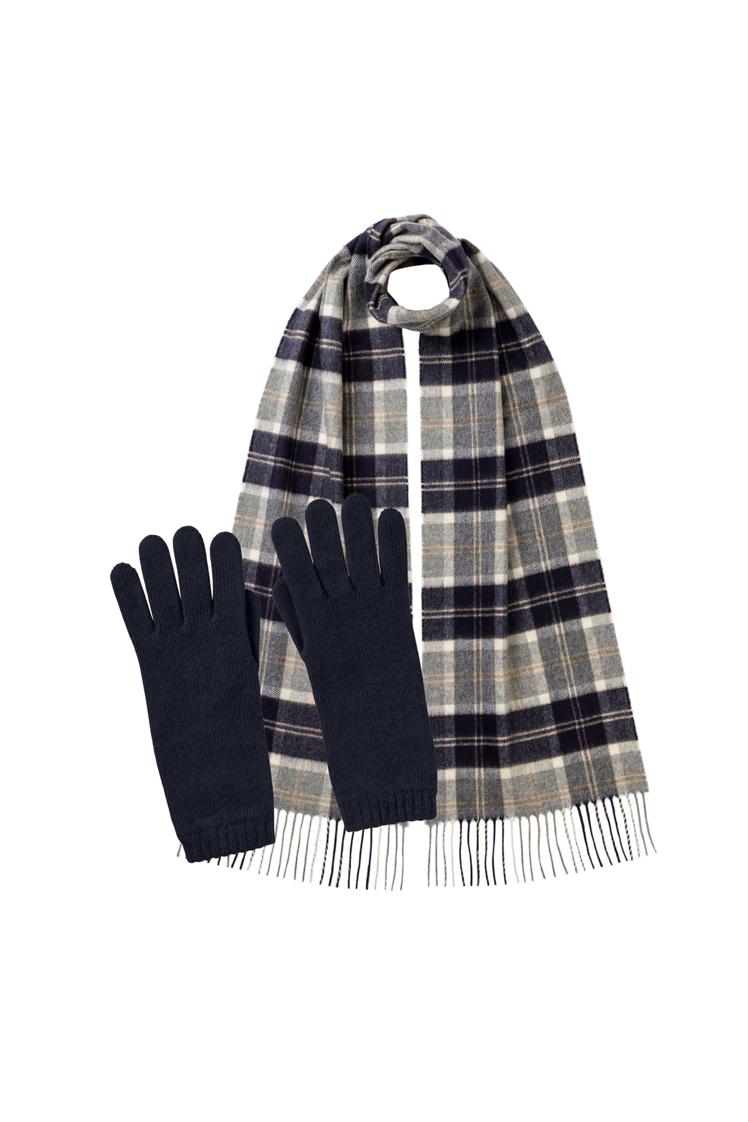 Johnstons of Elgin - Women's Silver Bannockbane Cashmere Accessories Gift Set
