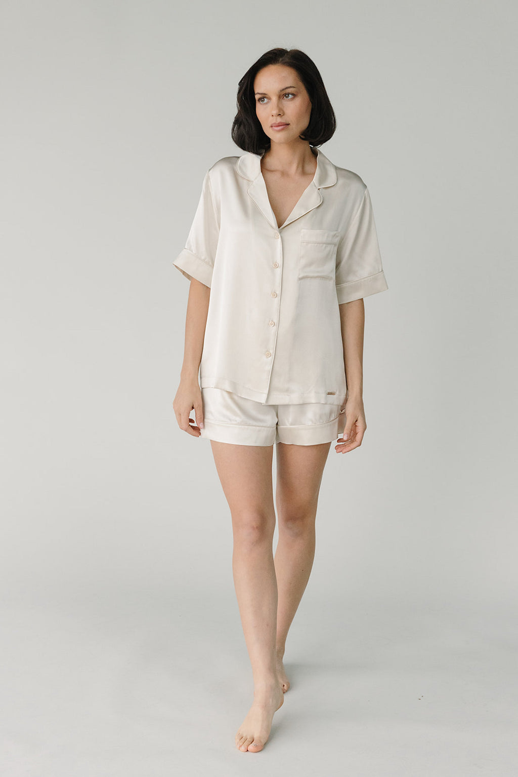 Cozy Earth - Serenity Silk Classic Short Sleeve Pajama Top - Last Chance