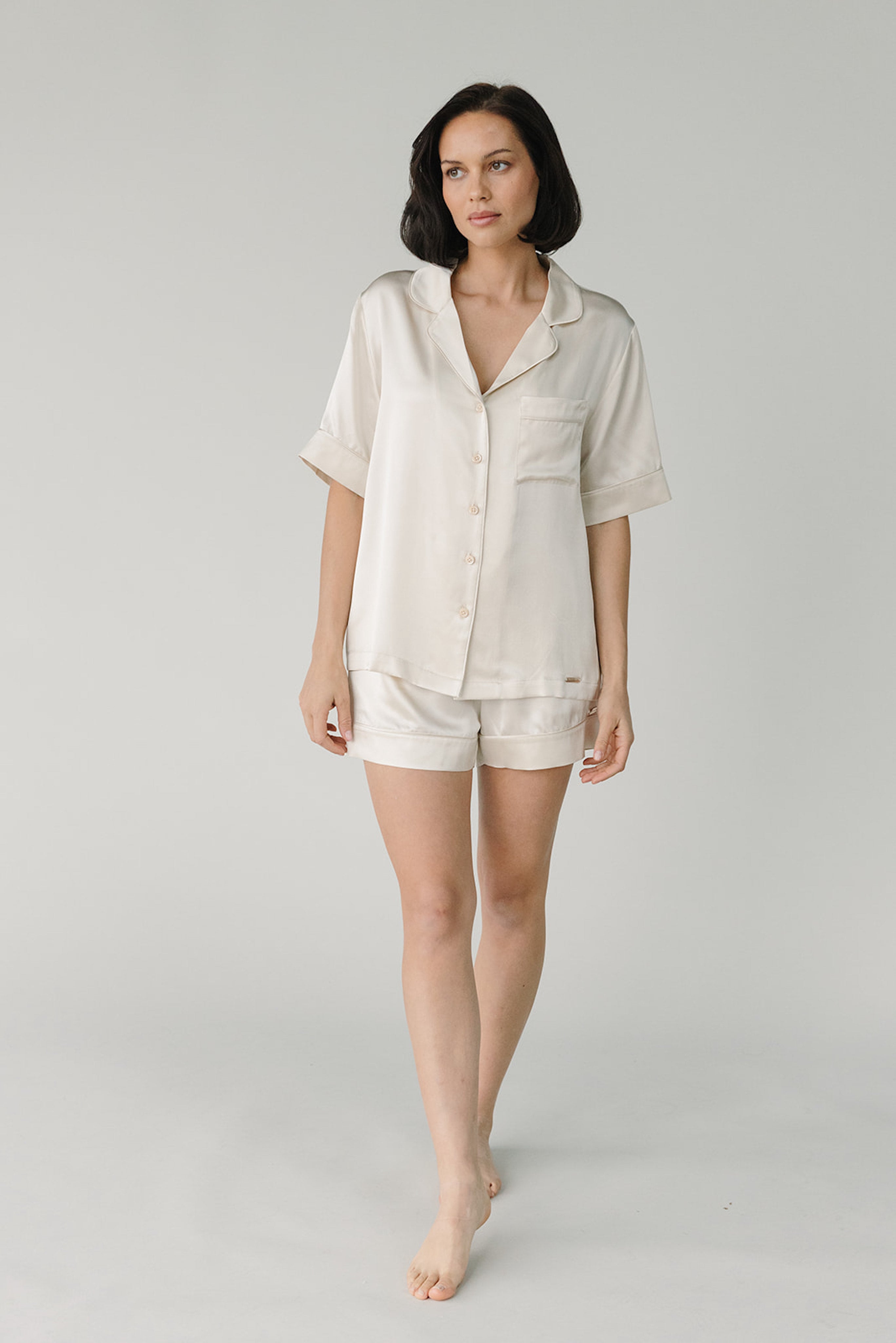 Cozy Earth - Serenity Silk Classic Short Sleeve Pajama Top - Last Chance