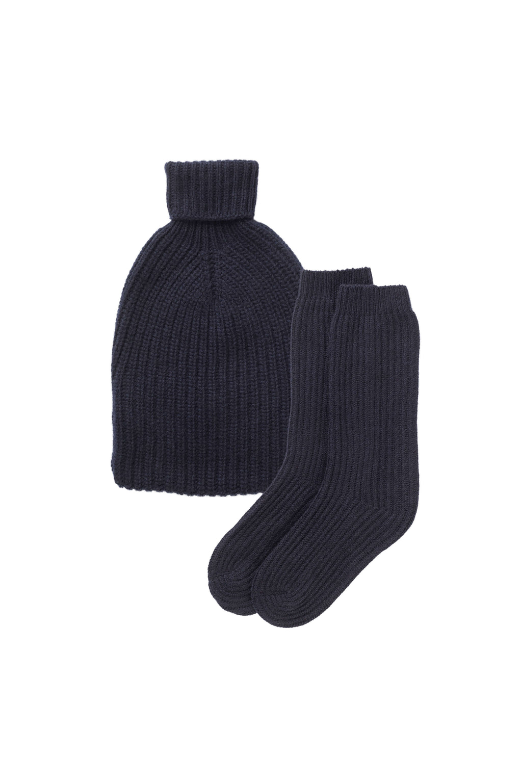 Johnstons of Elgin - Cashmere Navy Hot Water Bottle Gift Set