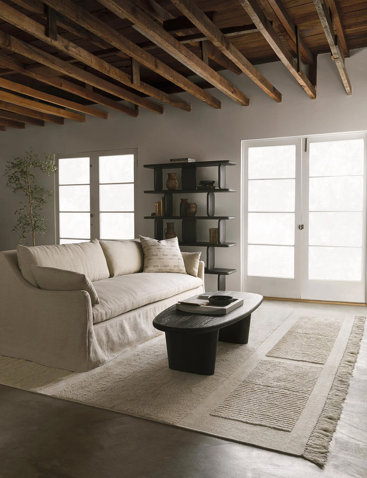 Lulu and Georgia - Open Box: Portola Slipcover Sofa, Flax Performance Cotton Weave 84"W