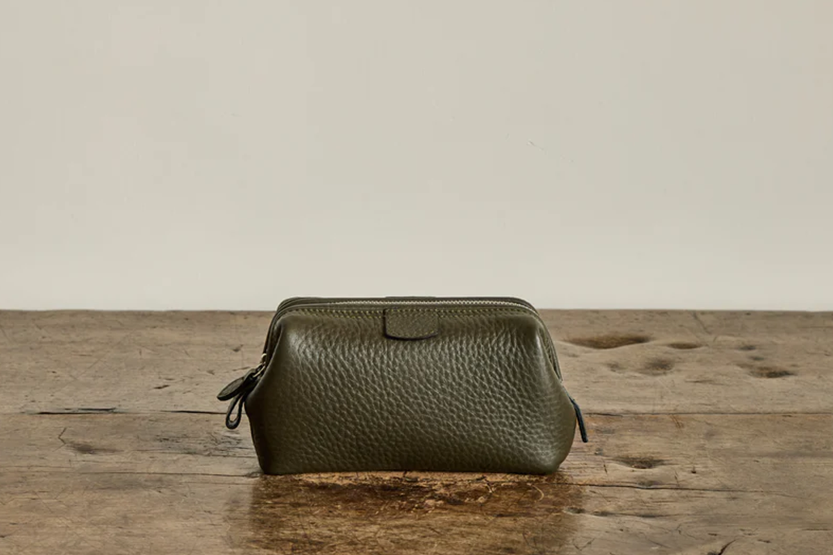 Nicky Kehoe - Olive Leather Travel Bag, Small
