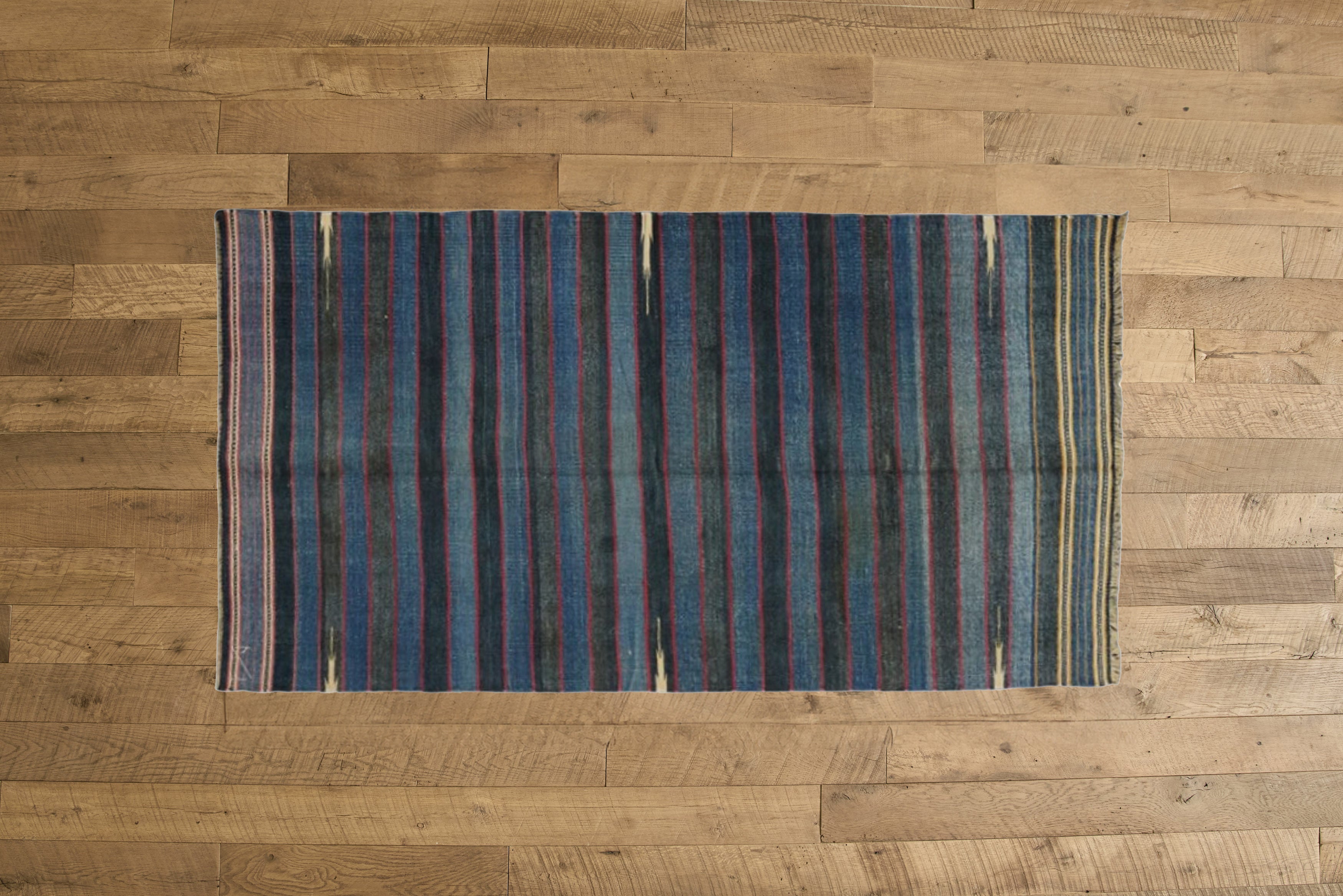Nicky Kehoe - Blue Stripe Dhurrie Runner 3'6 X 6’