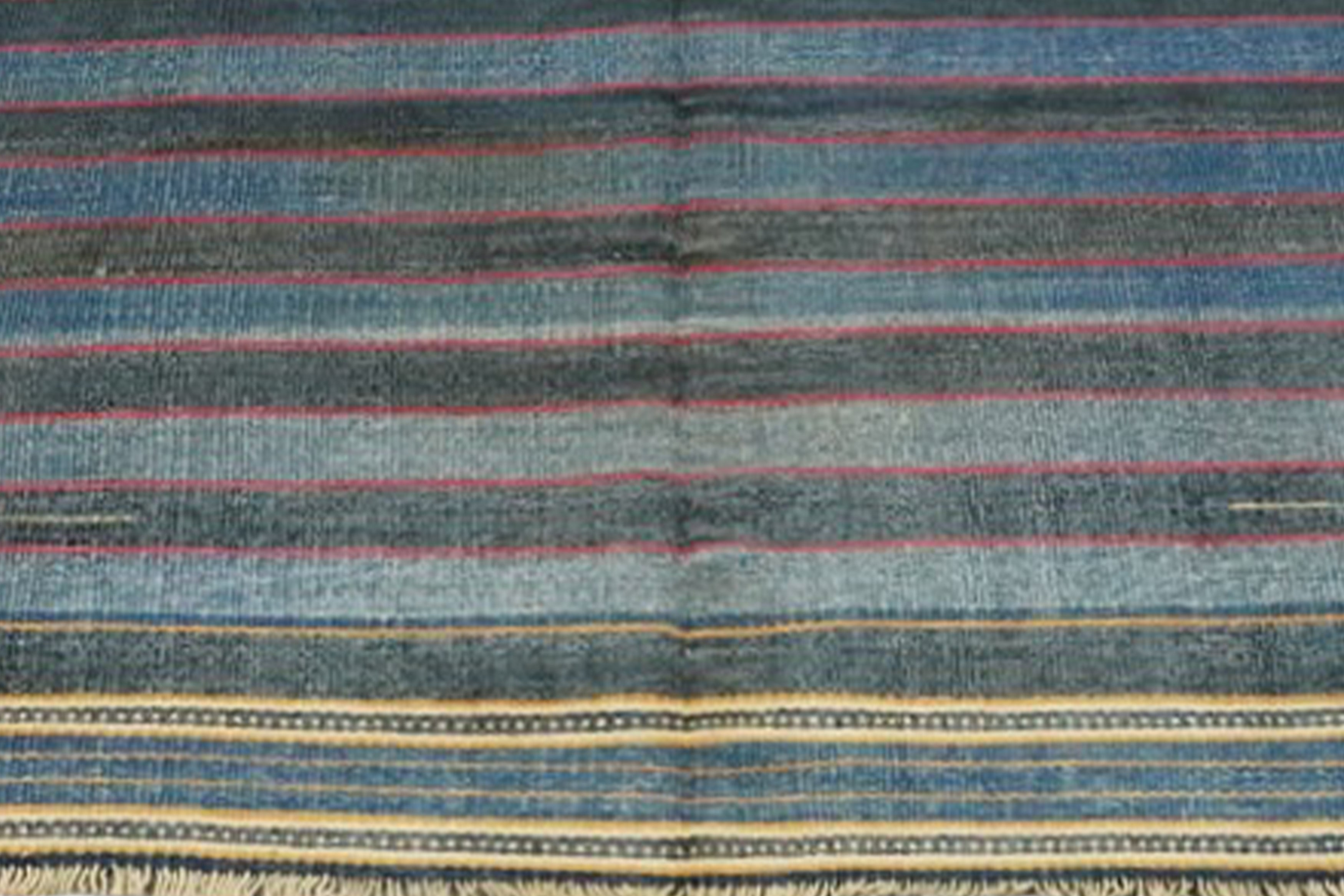 Nicky Kehoe - Blue Stripe Dhurrie Runner 3'6 X 6’