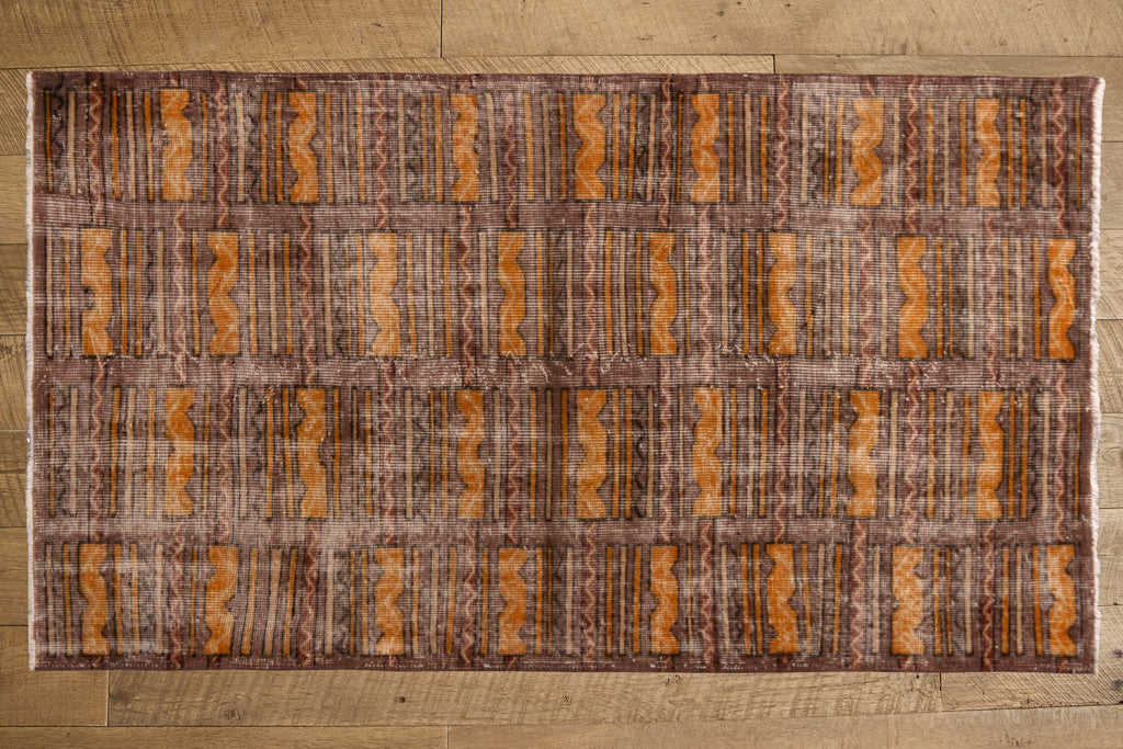 Nicky Kehoe - Brown & Gold Geometric Rug 3’5 x 6’