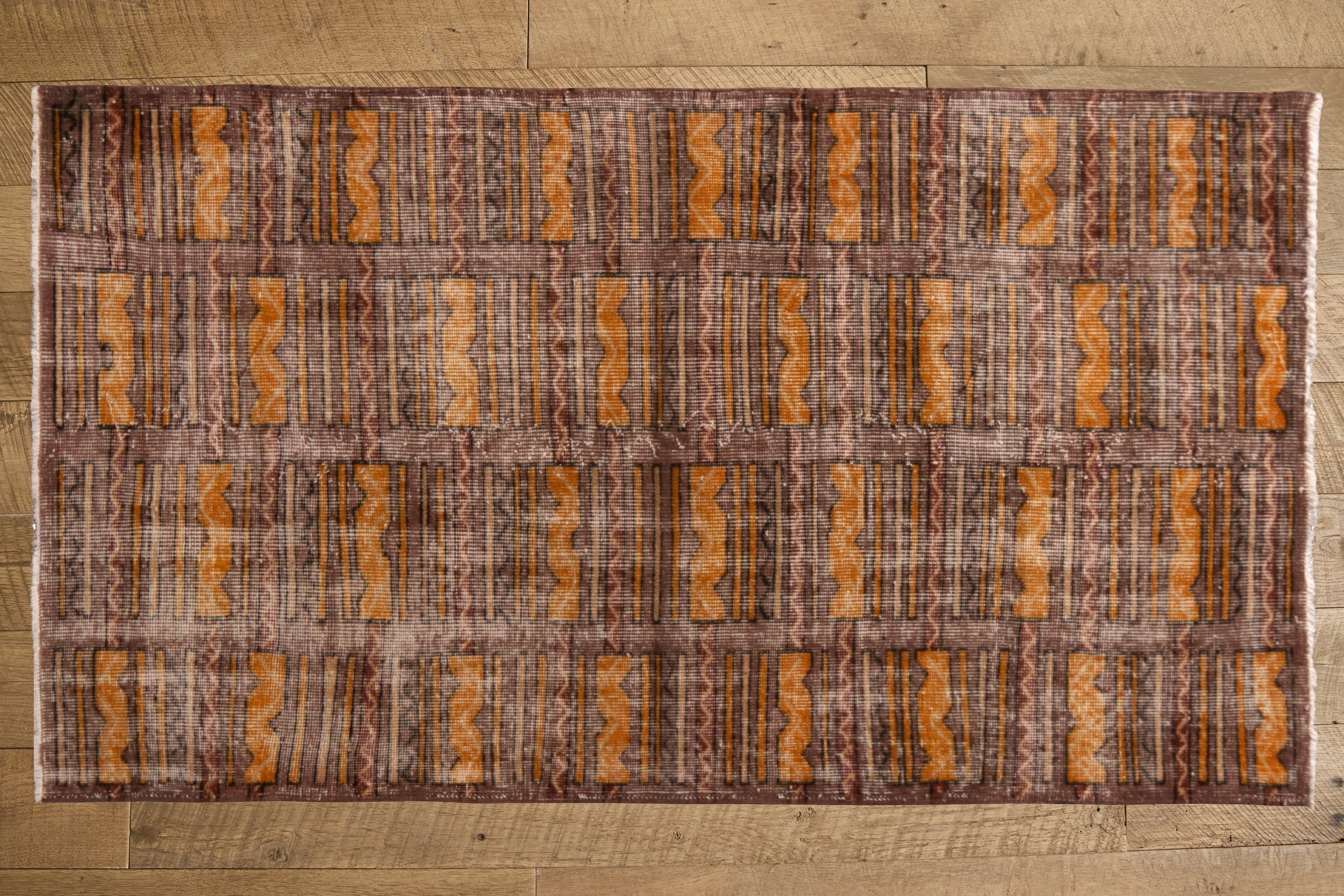 Nicky Kehoe - Brown & Gold Geometric Rug 3’5 x 6’