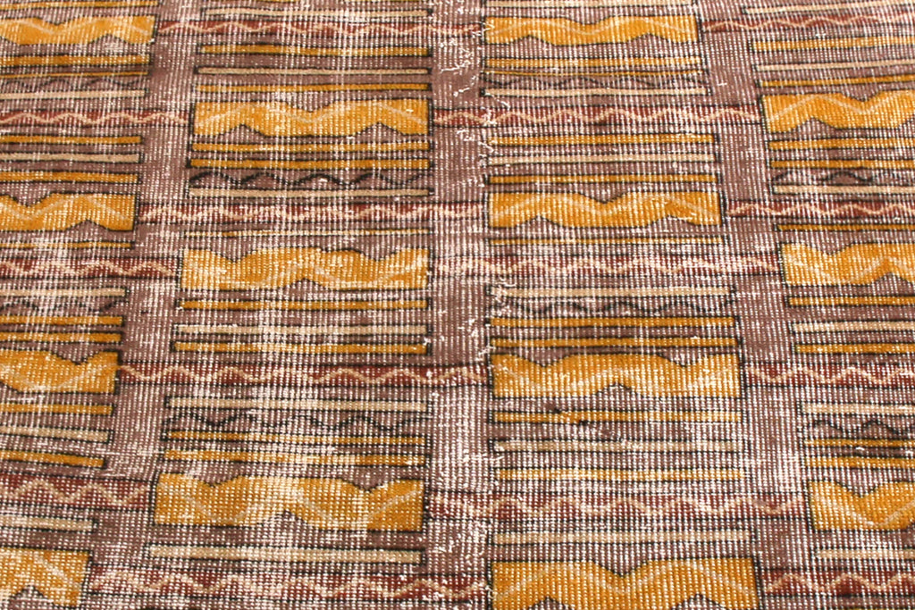 Nicky Kehoe - Brown & Gold Geometric Rug 3’5 x 6’