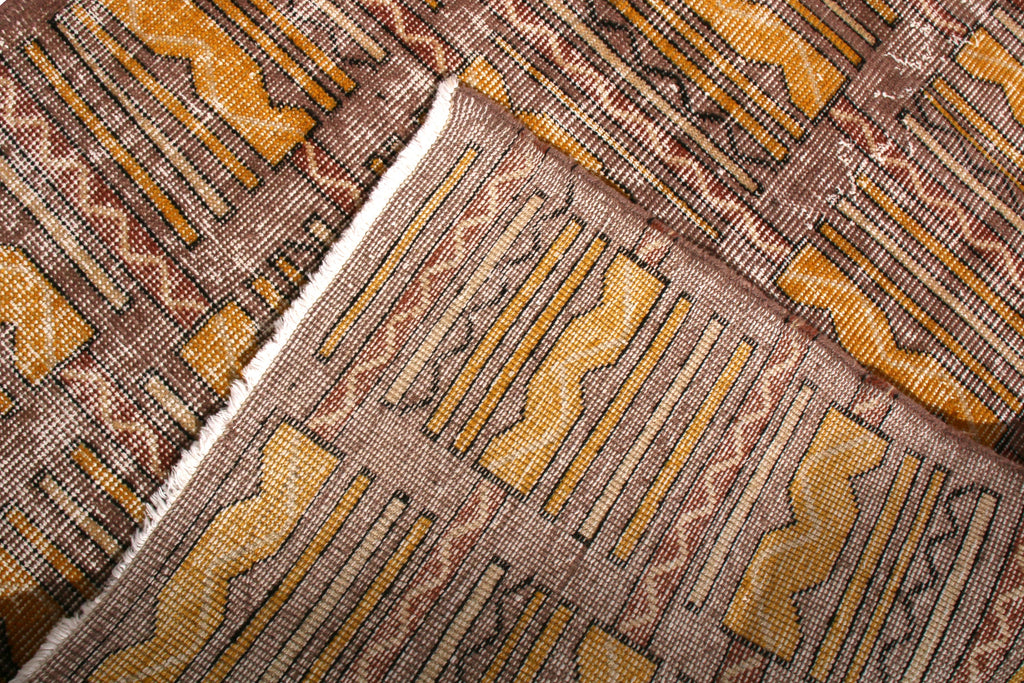 Nicky Kehoe - Brown & Gold Geometric Rug 3’5 x 6’