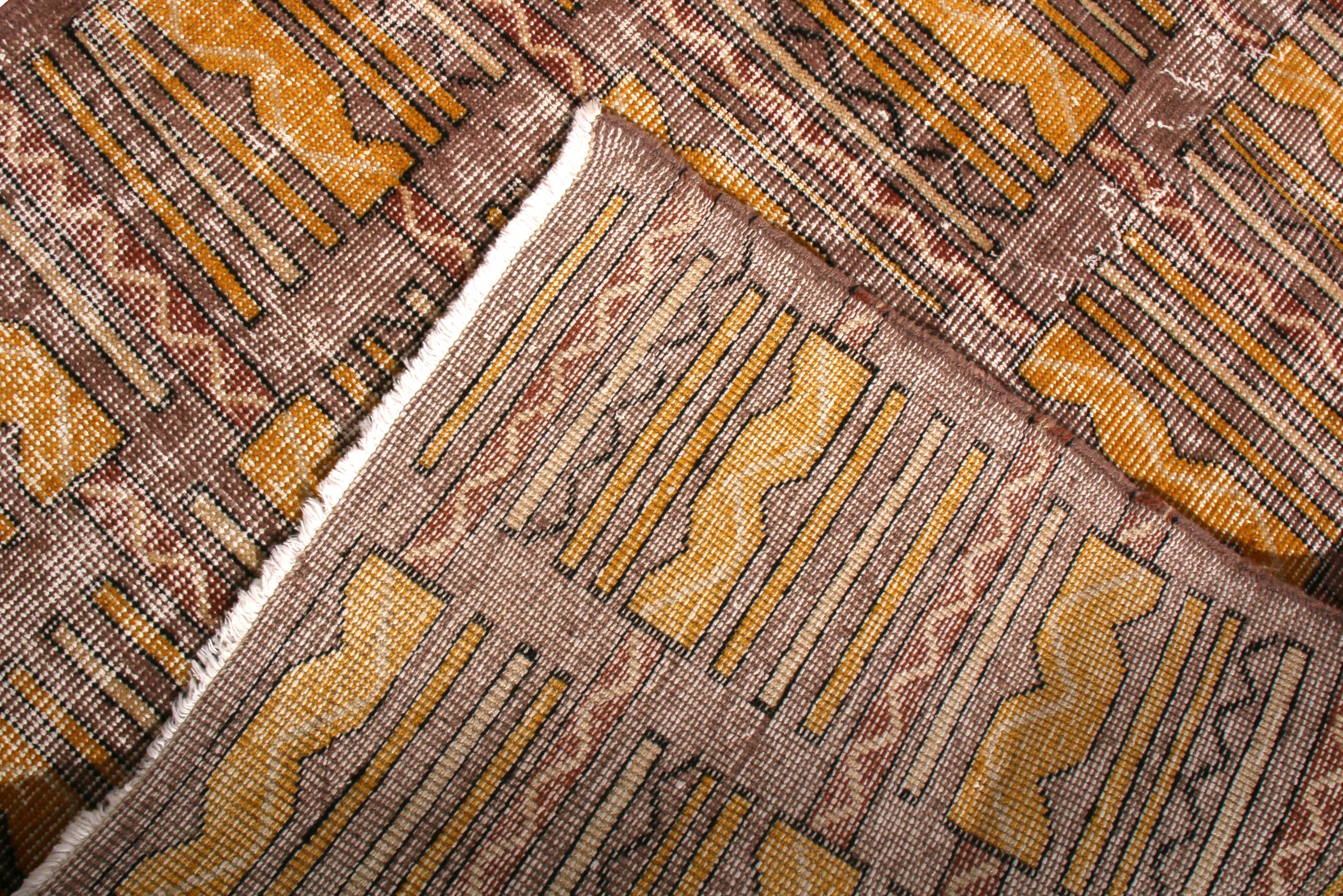 Nicky Kehoe - Brown & Gold Geometric Rug 3’5 x 6’