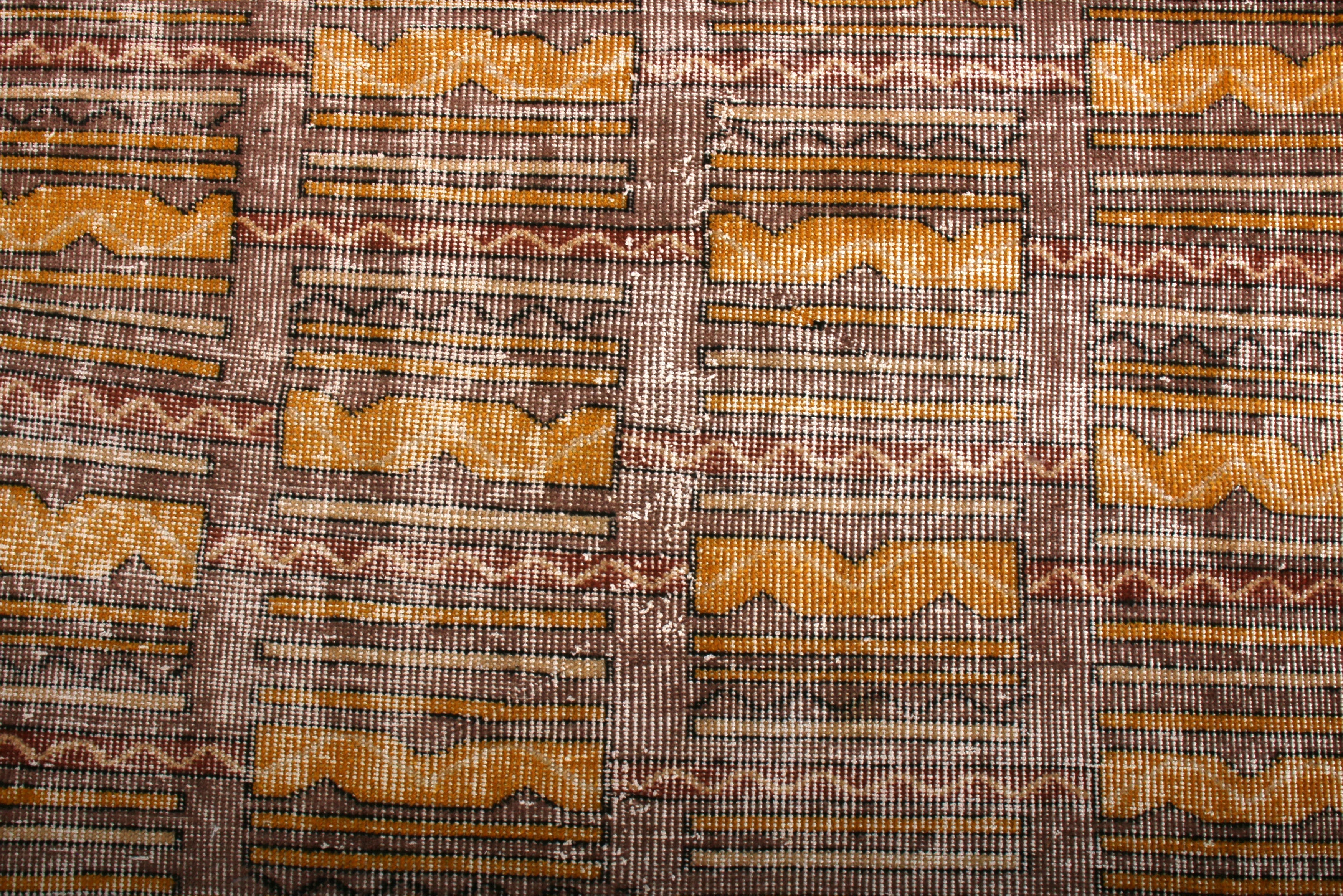 Nicky Kehoe - Brown & Gold Geometric Rug 3’5 x 6’