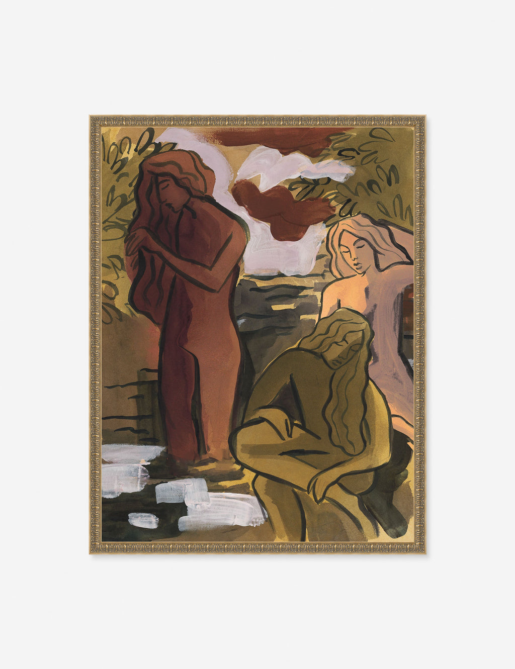 Lulu and Georgia - Bathing Women Wall Art by Kathy Mann