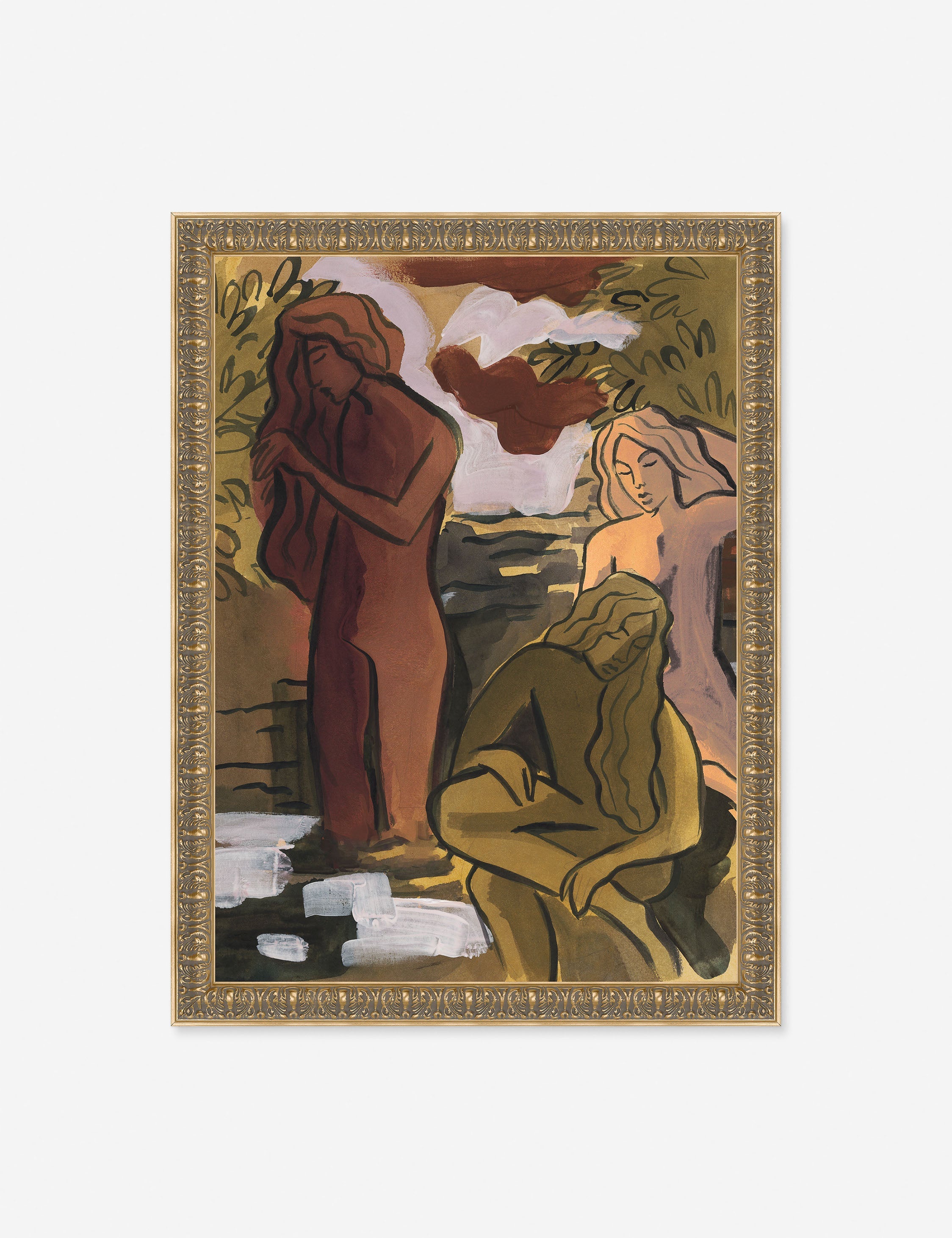 Lulu and Georgia - Bathing Women Wall Art by Kathy Mann