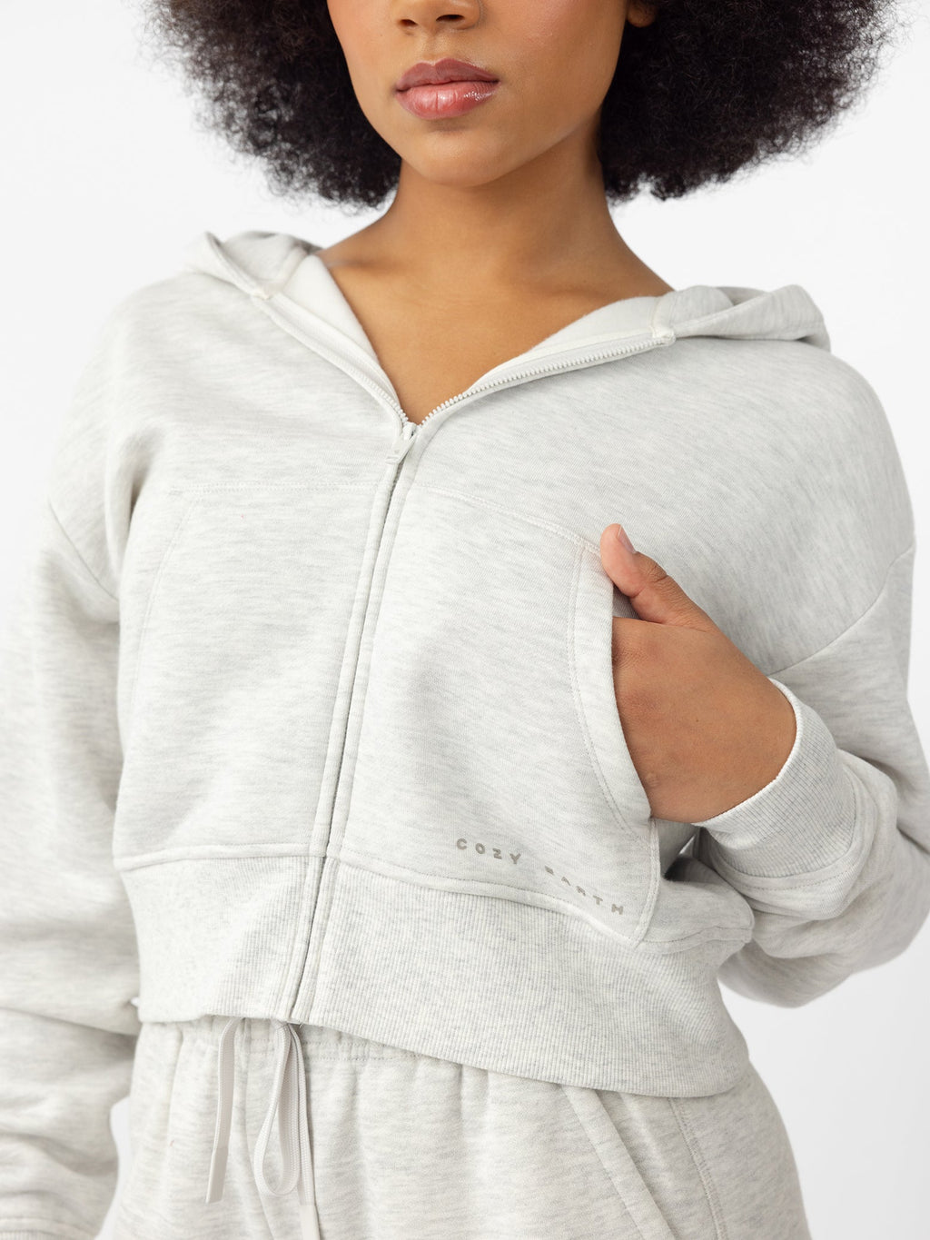 Cozy Earth - Women's CityScape Cropped Full Zip - Last Chance