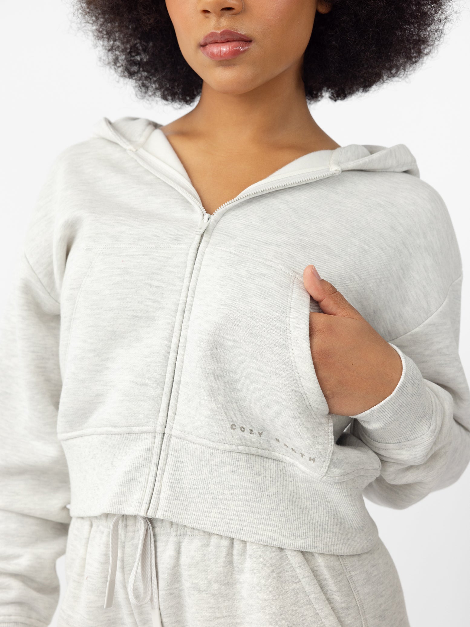 Cozy Earth - Women's CityScape Cropped Full Zip - Last Chance