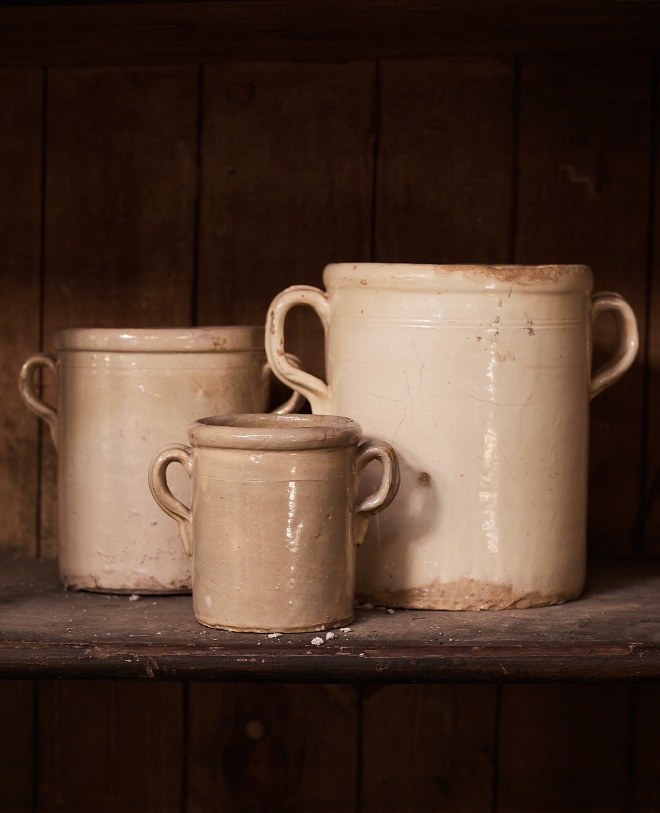 Olive Ateliers - Puglia Handle Jar - Avorio Glaze