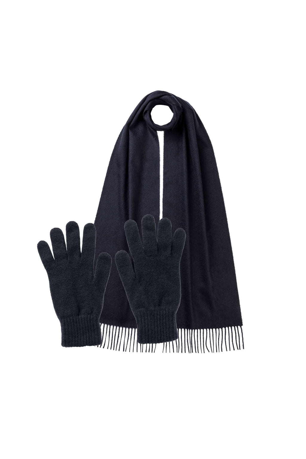 Johnstons of Elgin - Men's Navy Cashmere Accessories Gift Set